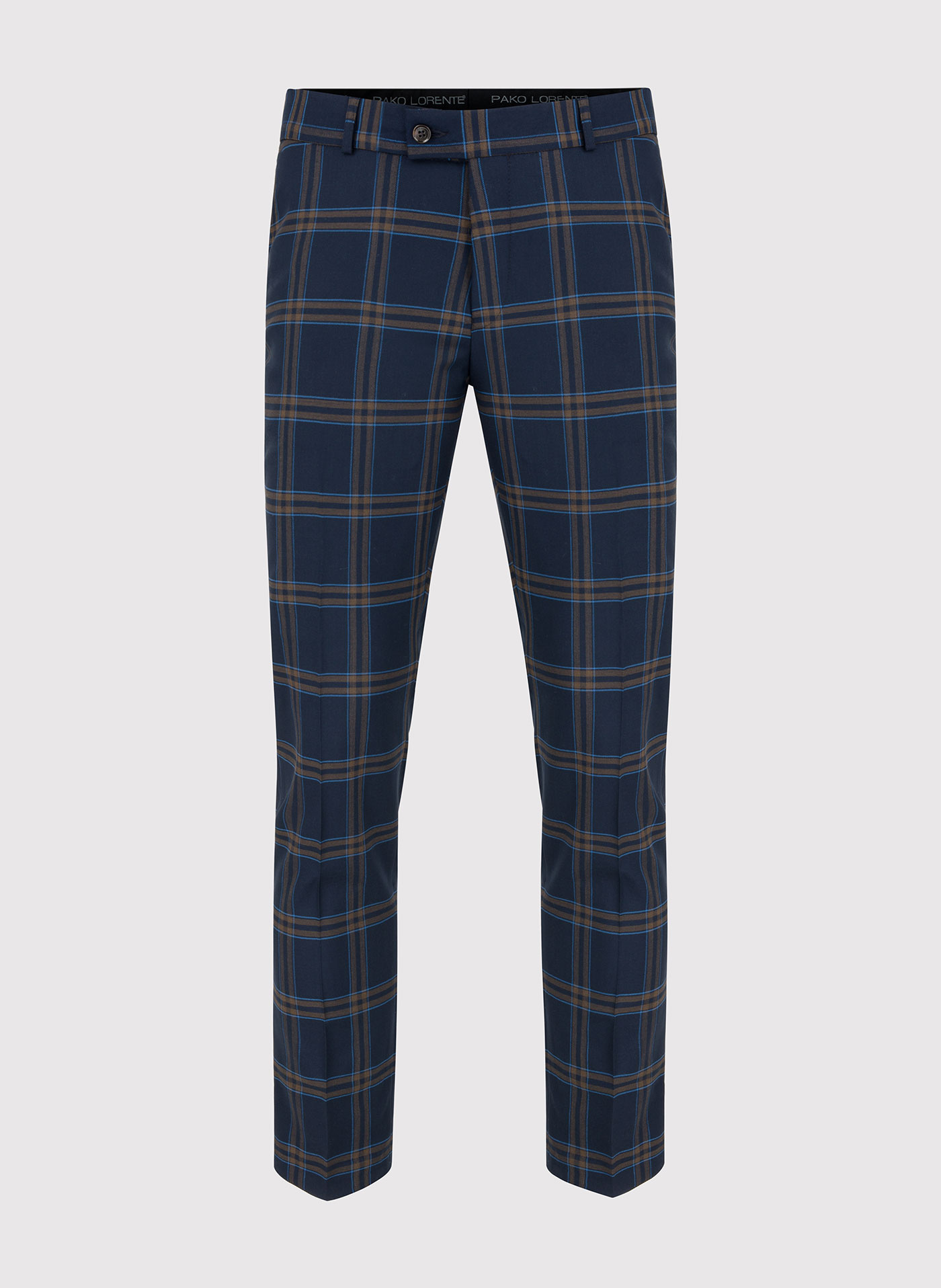 Granatowe spodnie garniturowe w kratę - Pako Lorente
