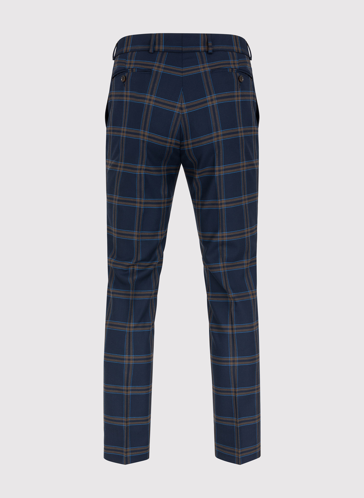Granatowe spodnie garniturowe w kratę - Pako Lorente