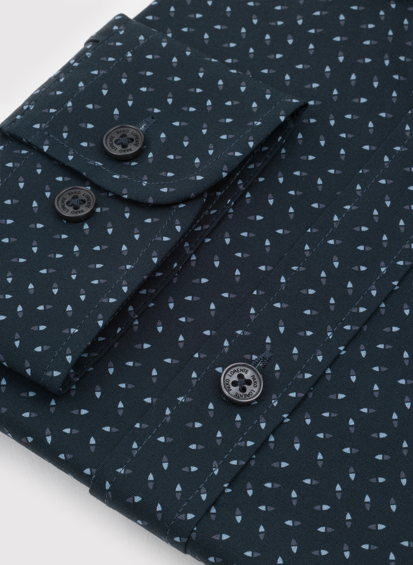 Granatowa koszula we wzór geometryczny - Pako Lorente
