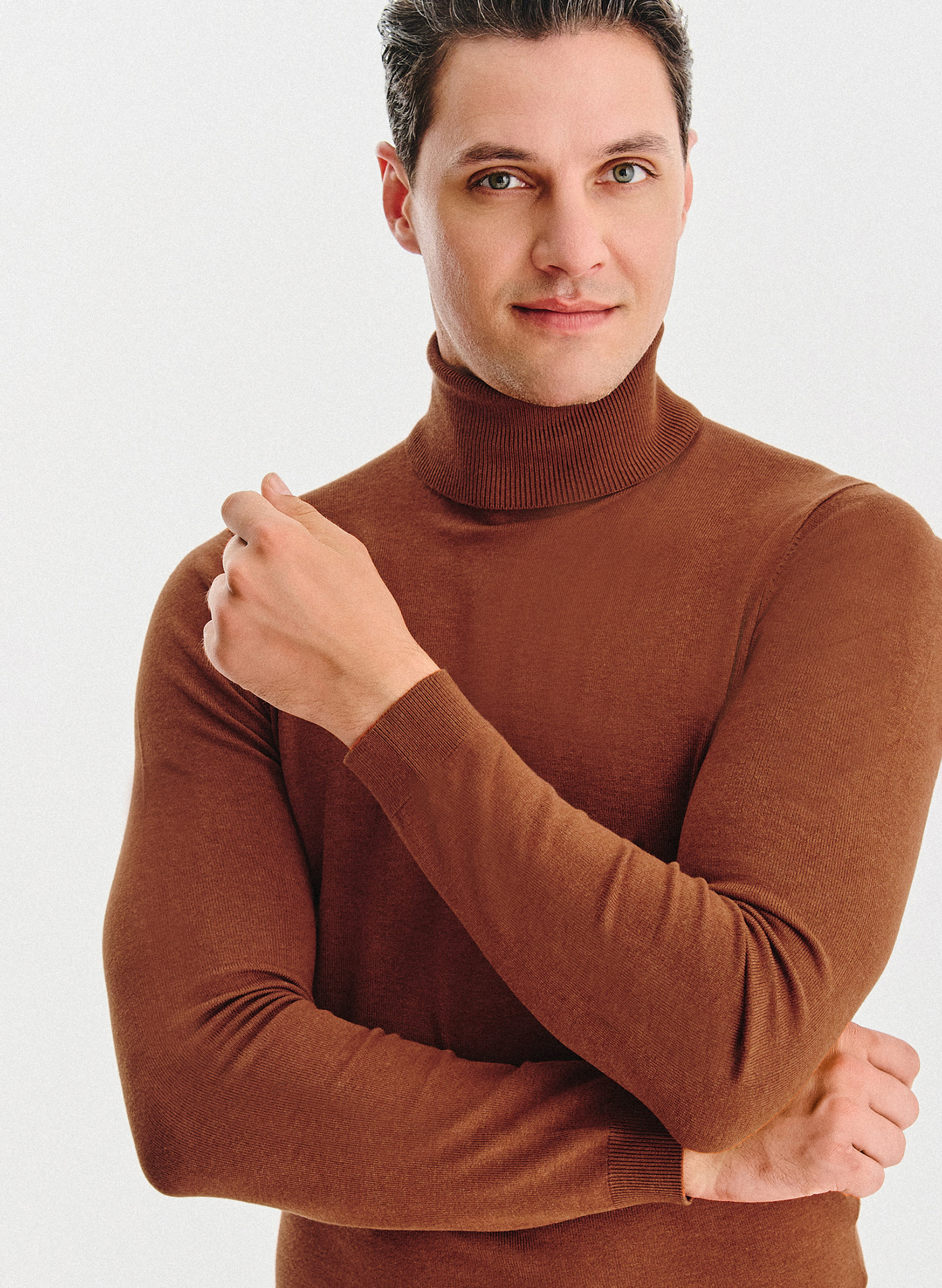 PAKO LORENTE - Golf męski w rudym kolorze - Pako Lorente