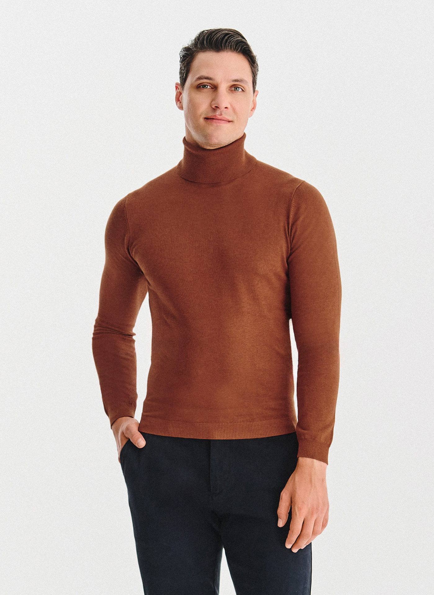 PAKO LORENTE - Golf męski w rudym kolorze - Pako Lorente