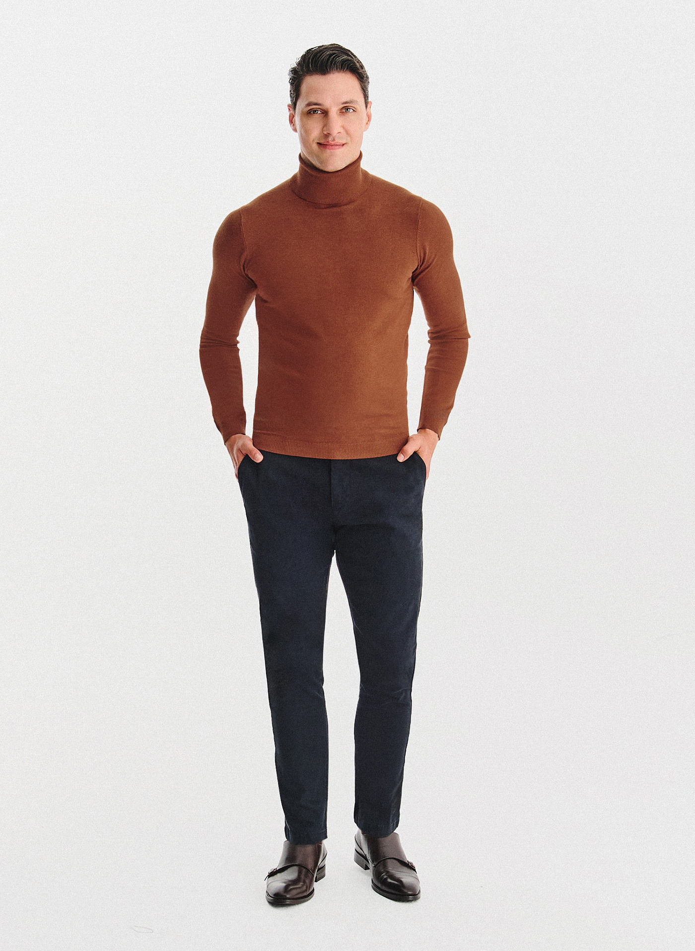 PAKO LORENTE - Golf męski w rudym kolorze - Pako Lorente