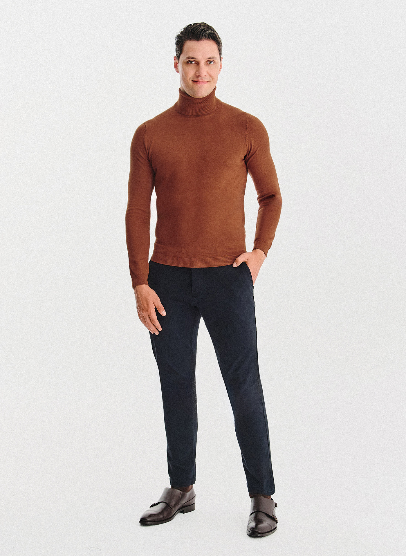 PAKO LORENTE - Golf męski w rudym kolorze - Pako Lorente