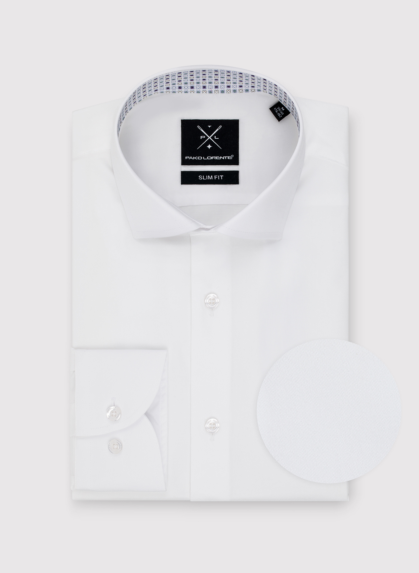 Biała koszula męska z kontrastowym wykończeniem - Pako Lorente