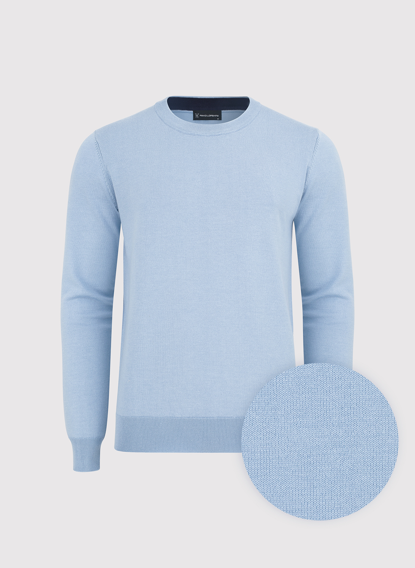 Niebieski sweter męski o-neck - Pako Lorente