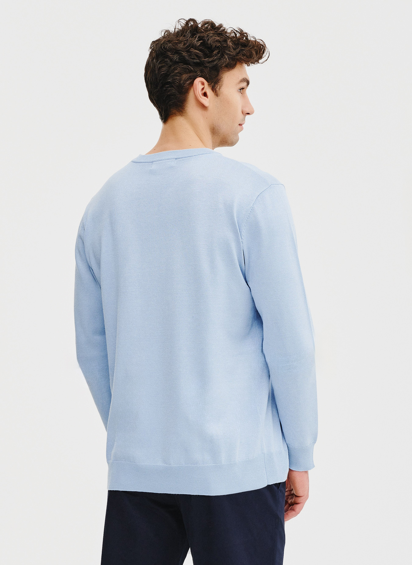 Niebieski sweter męski o-neck - Pako Lorente