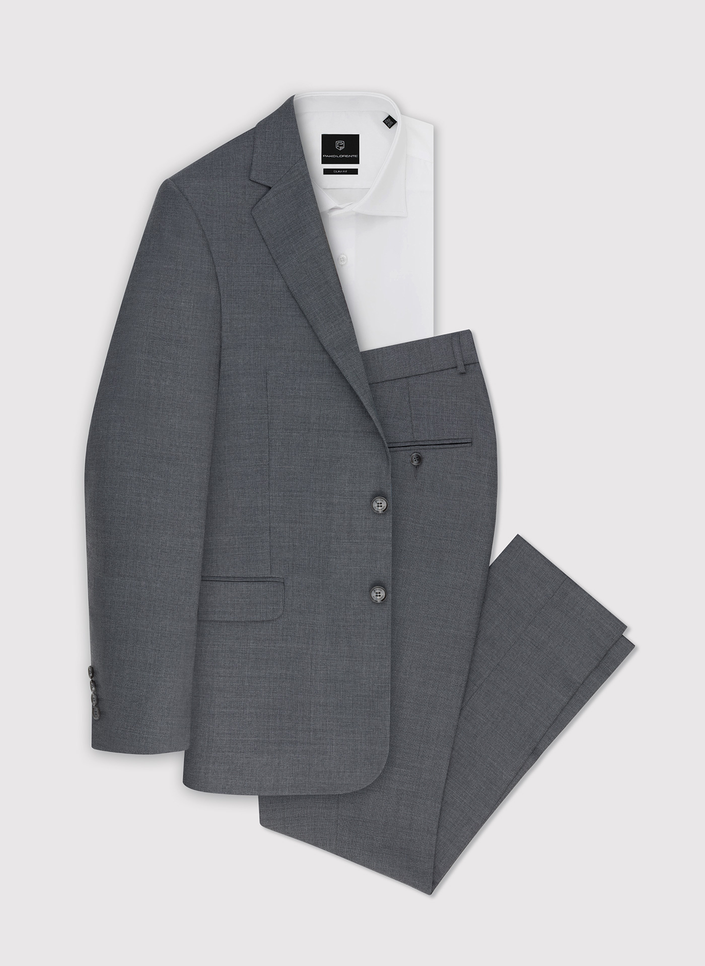 Szare wełniane spodnie garniturowe - Pako Lorente