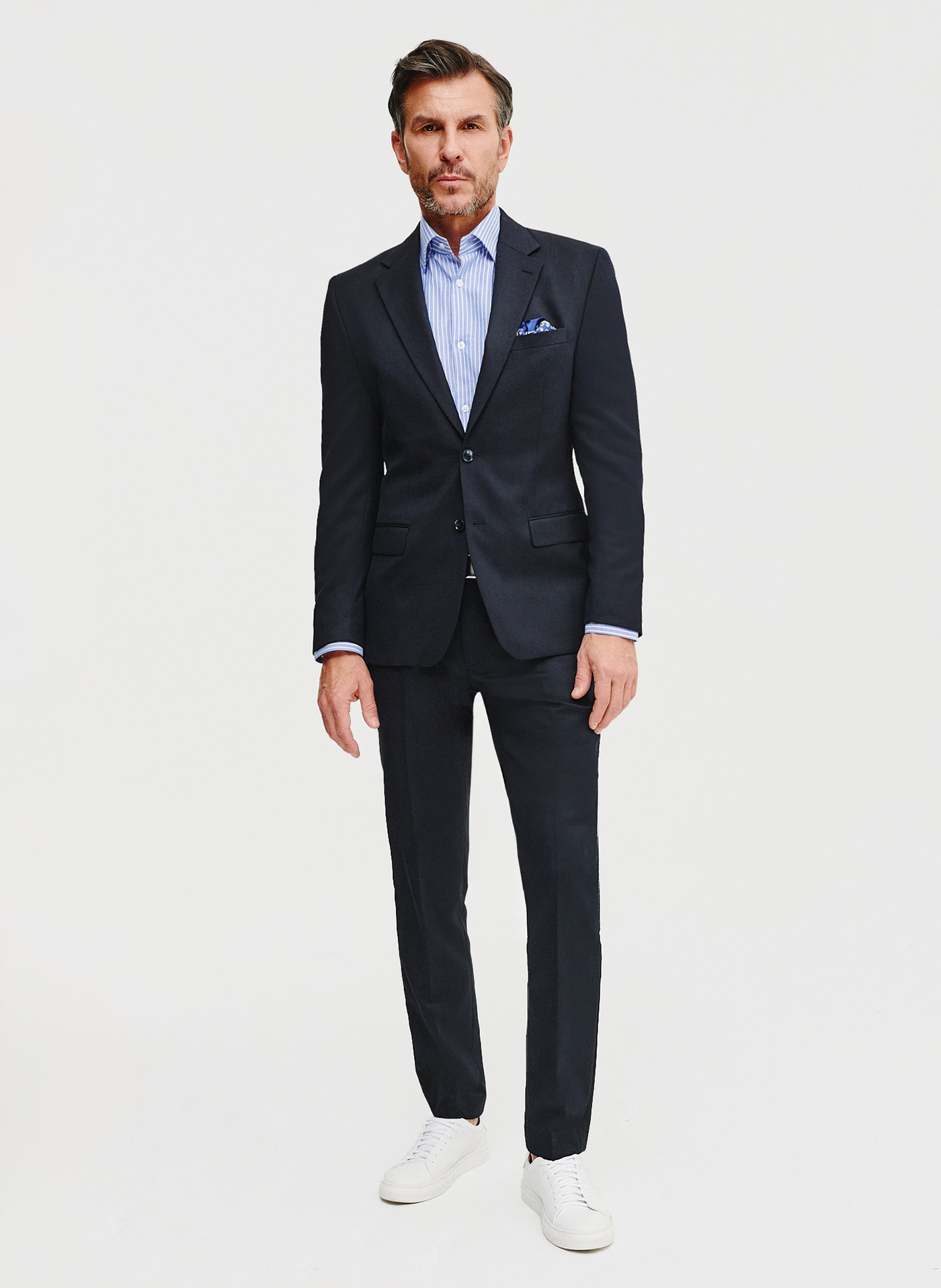 Niebieska koszula męska w paski - Pako Lorente