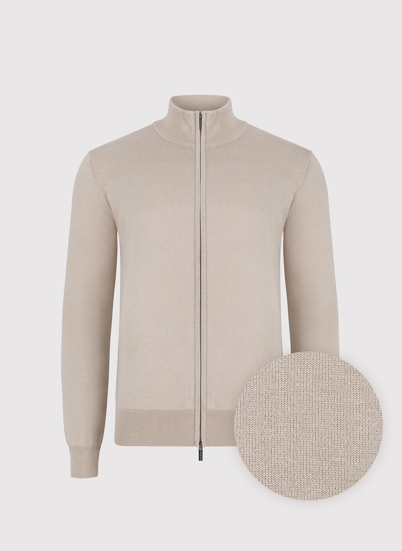 PAKO LORENTE - Beżowy rozpinany sweter męski - Pako Lorente