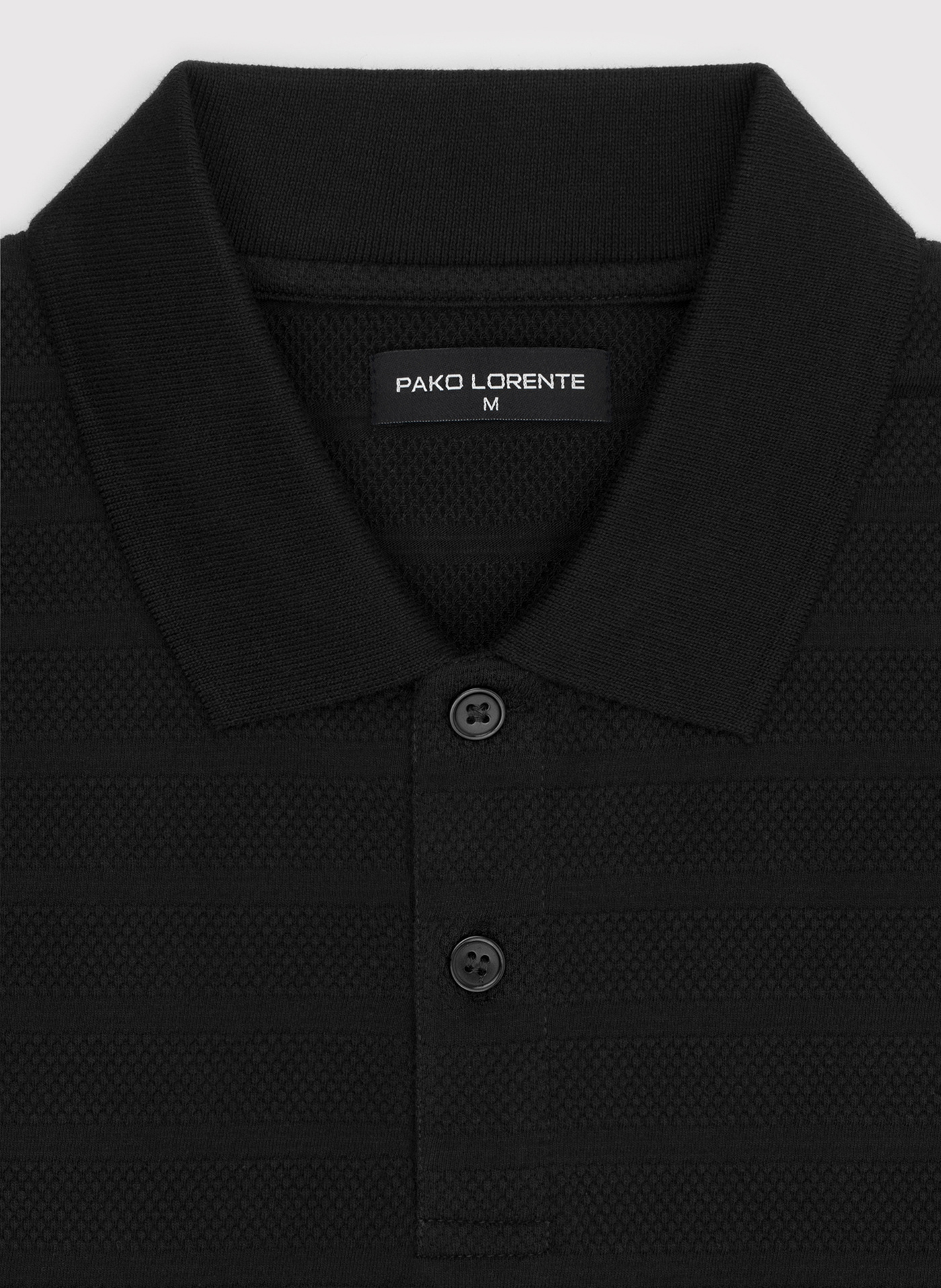 PAKO LORENTE - Czarne bawełniane polo w prążki - Pako Lorente