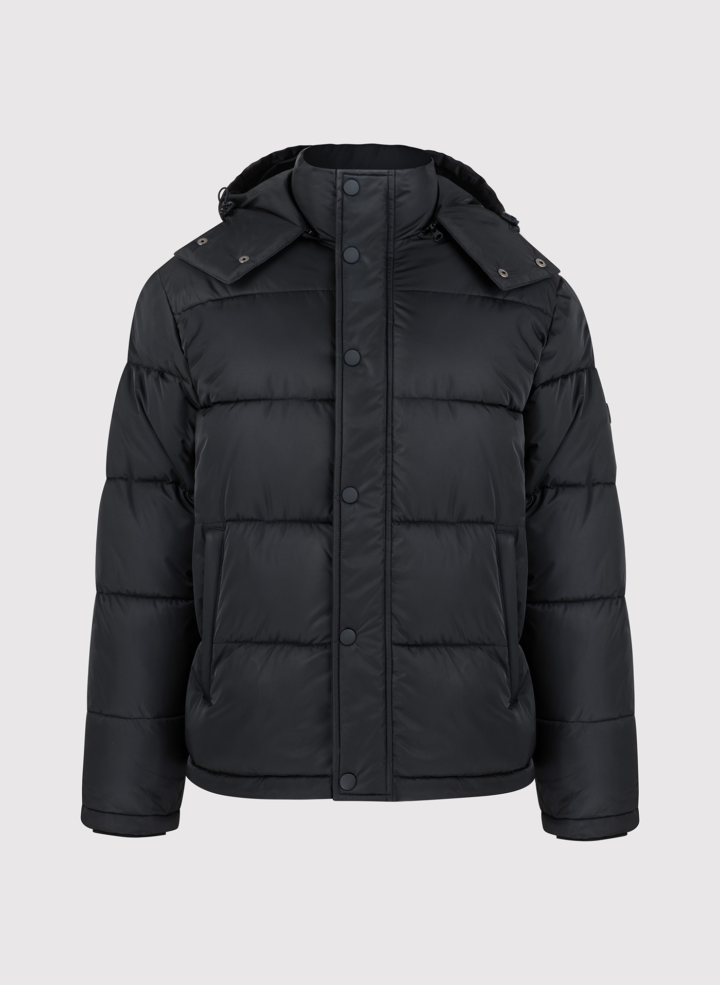 Krótka czarna męska kurtka z kapturem - Pako Lorente