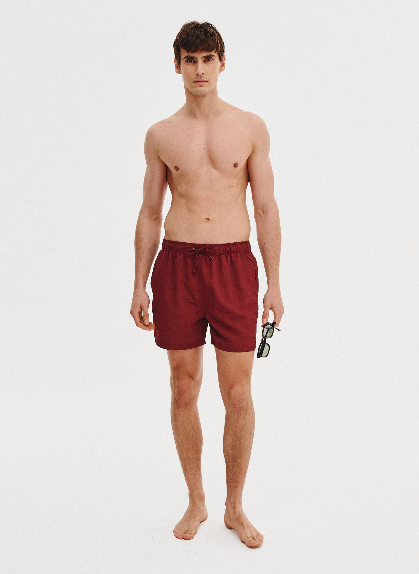 PAKO LORENTE - Szorty kąpielowe męskie w bordowym kolorze - Pako Lorente