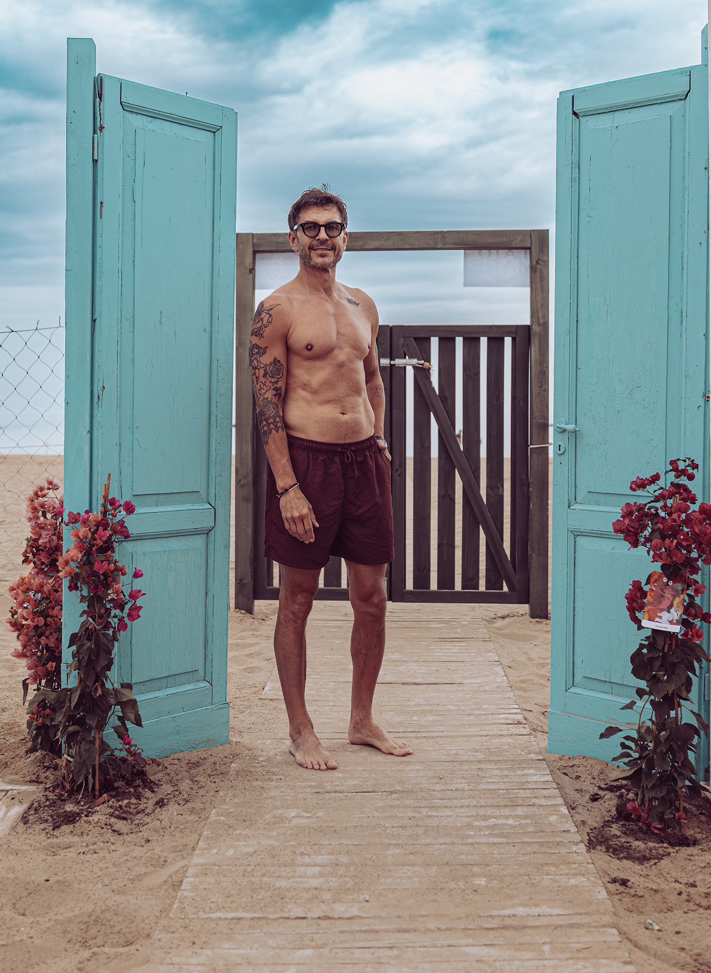 PAKO LORENTE - Szorty kąpielowe męskie w bordowym kolorze - Pako Lorente