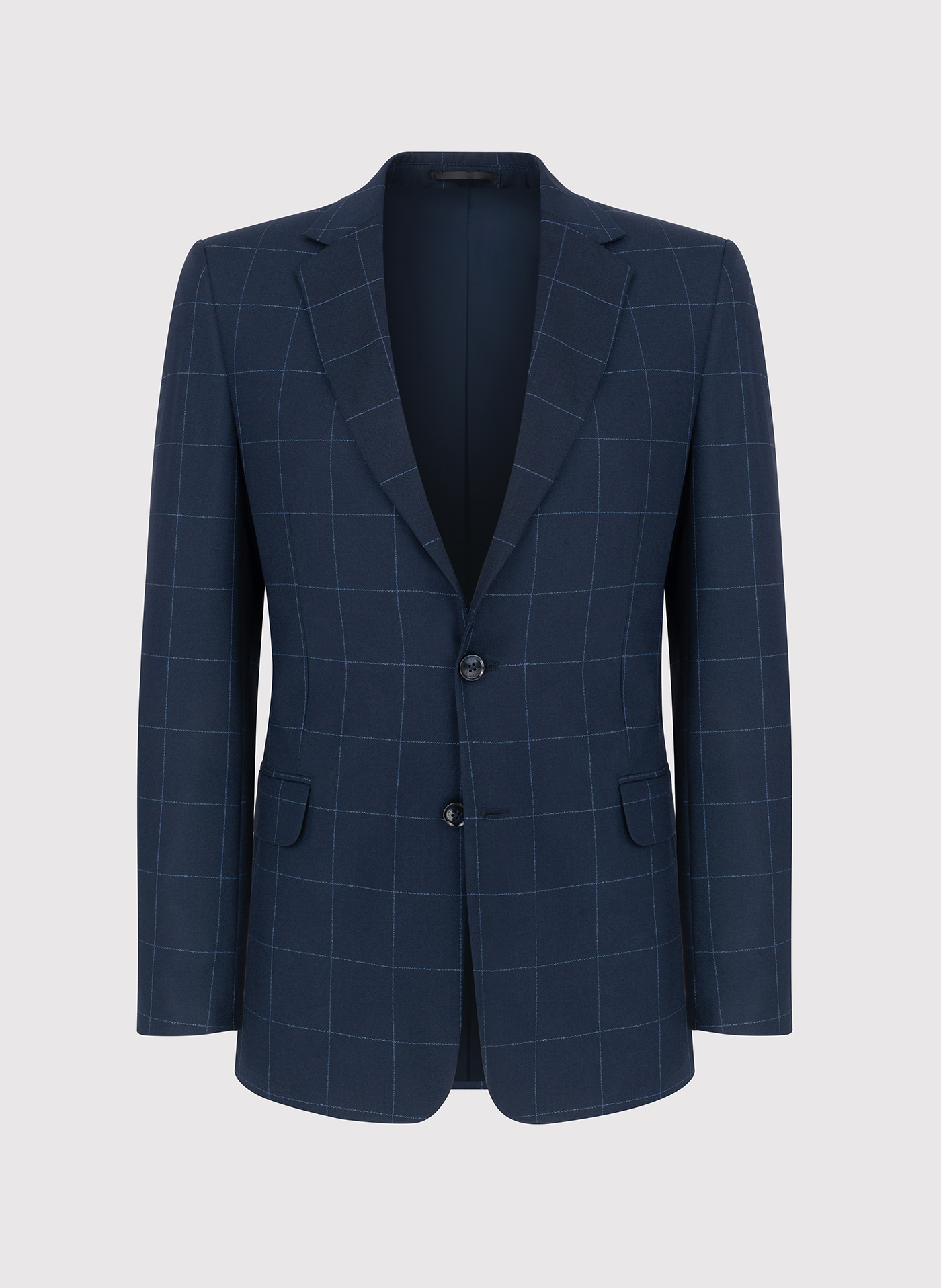 Granatowa marynarka w kratę Windowpane - Pako Lorente