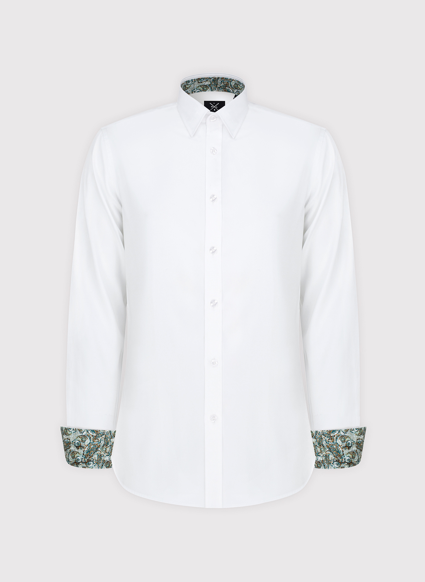 Biała koszula męska z kontrastowym wykończeniem - Pako Lorente