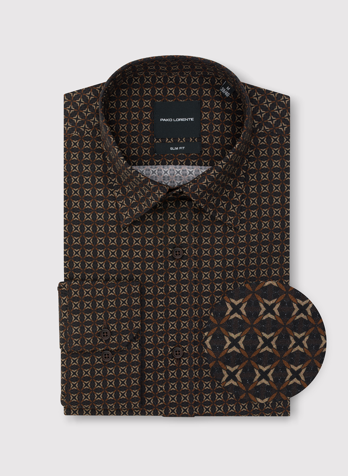 Brązowa koszula we wzór - Pako Lorente