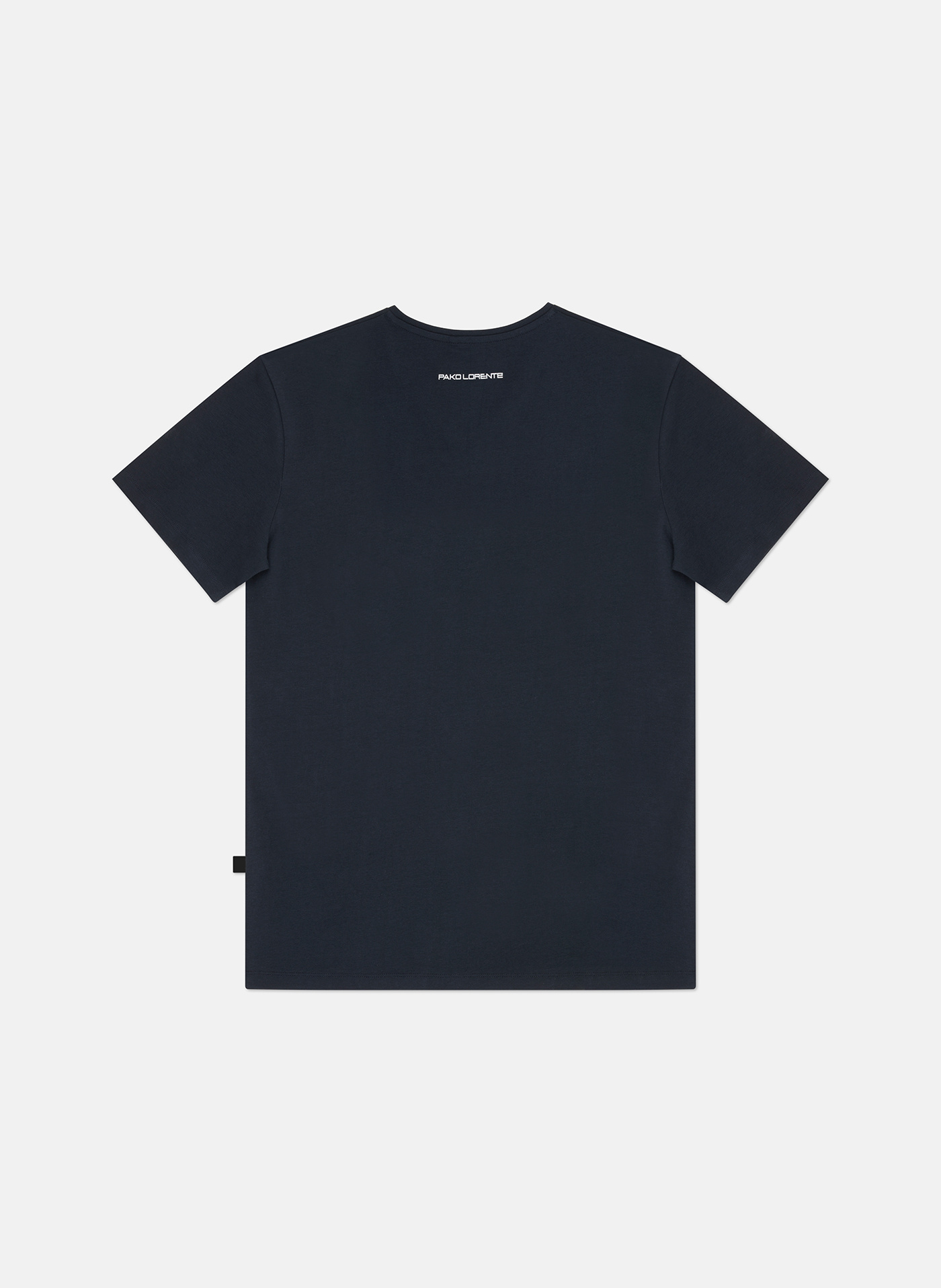 Granatowy gładki t-shirt v-neck - Pako Lorente