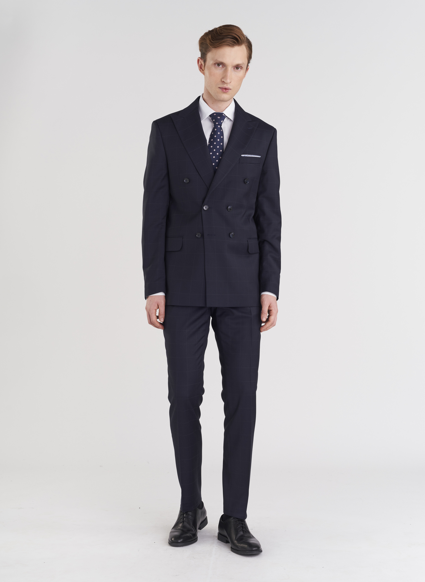 Dwurzędowa marynarka garniturowa w subtelną kratę - Pako Lorente