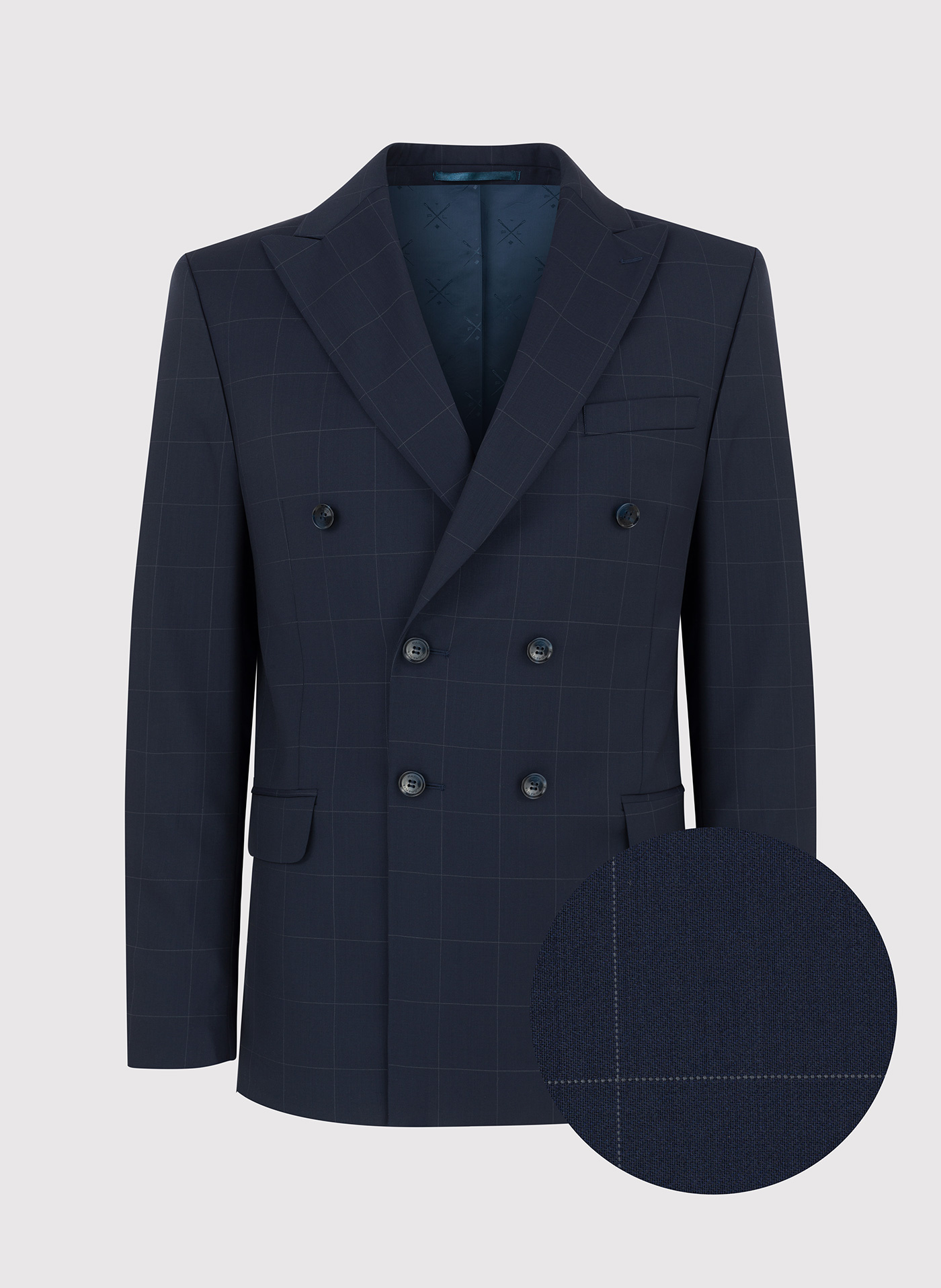Dwurzędowa marynarka garniturowa w subtelną kratę - Pako Lorente