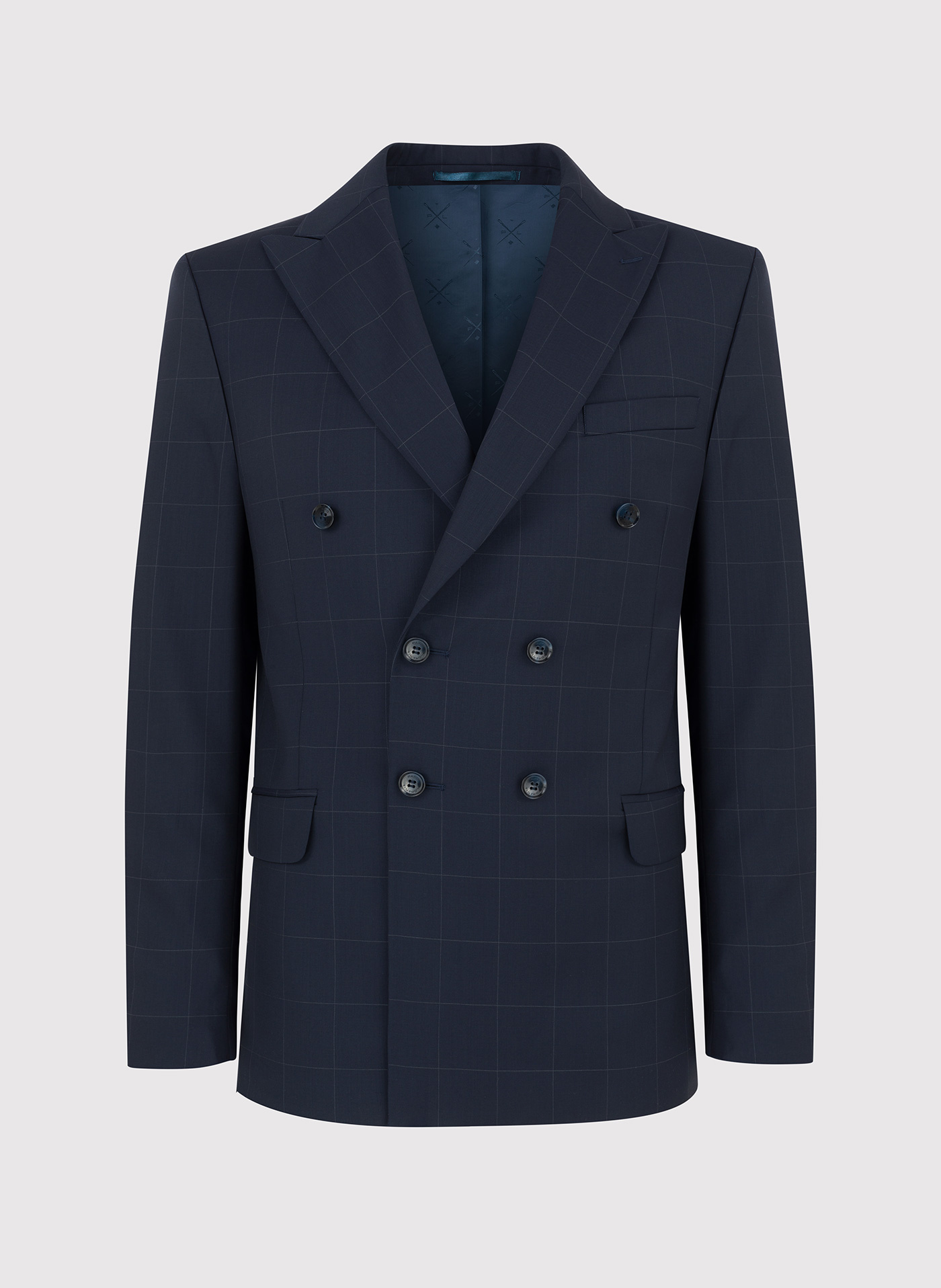 Dwurzędowa marynarka garniturowa w subtelną kratę - Pako Lorente