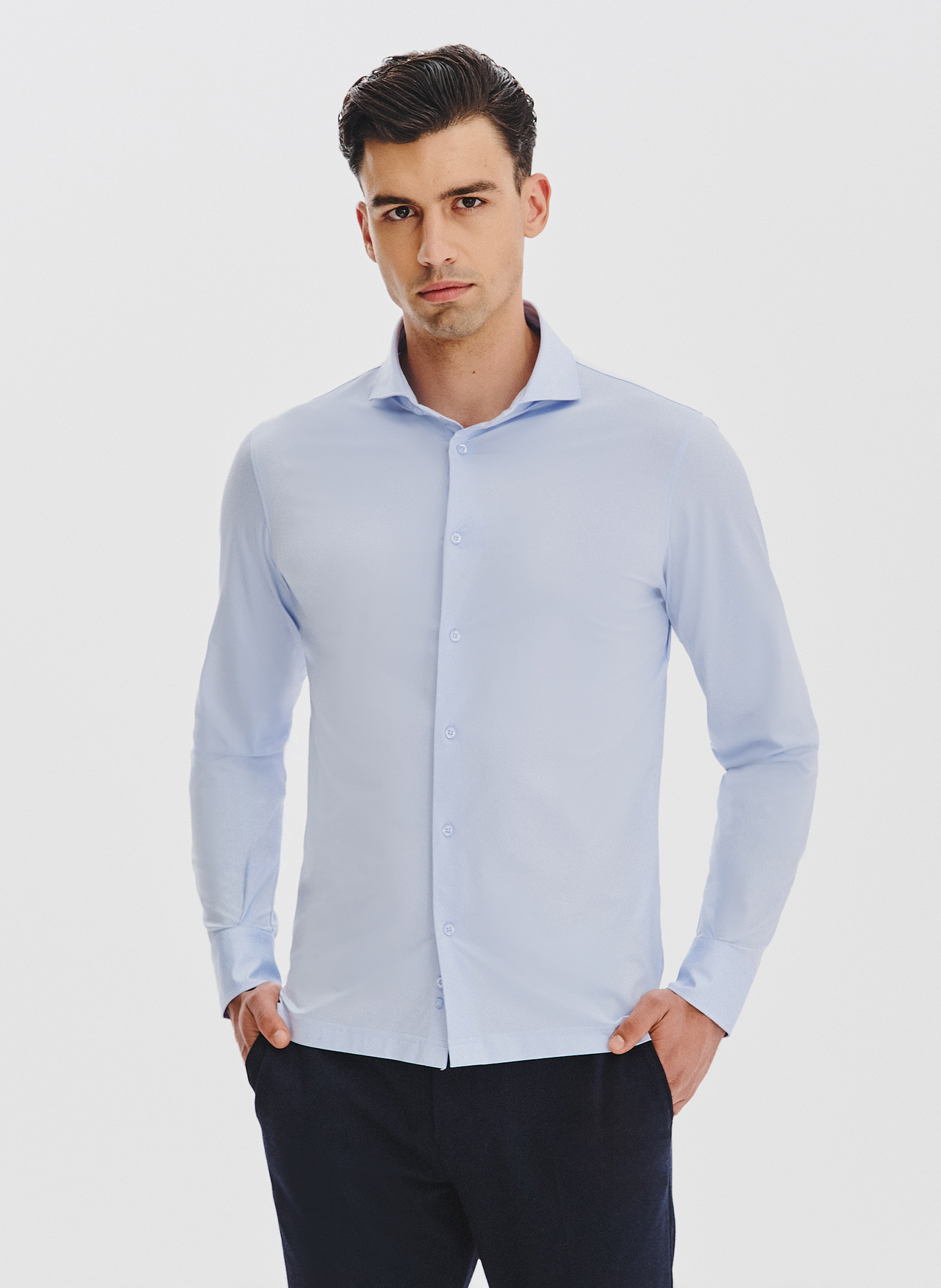 Jasnoniebieska koszula z dzianiny - Pako Lorente