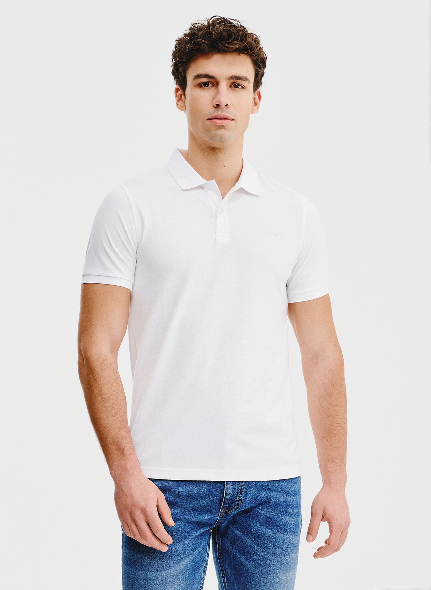 Biały t-shirt polo - Pako Lorente