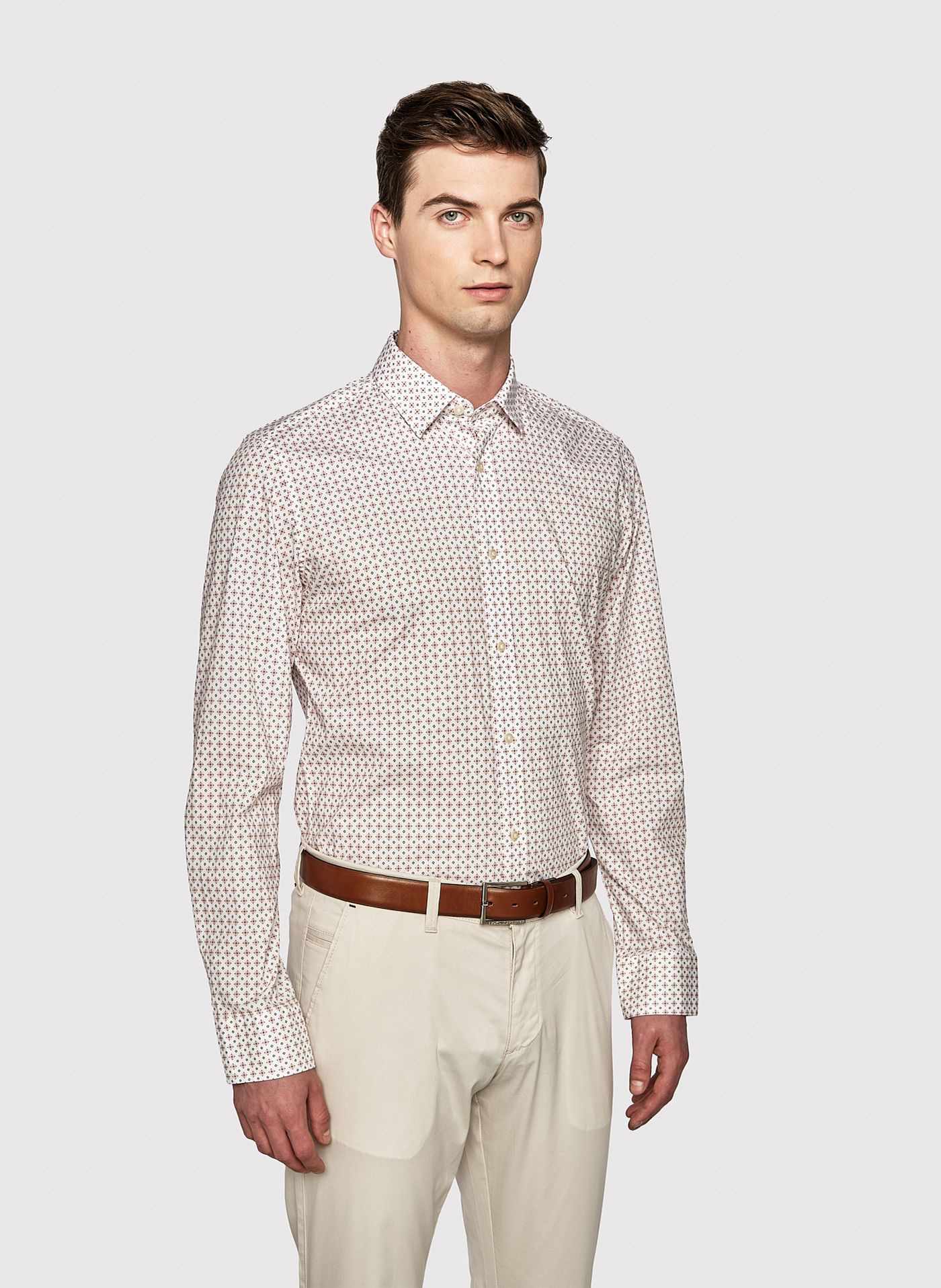 Biała koszula w mikrowzór - Pako Lorente