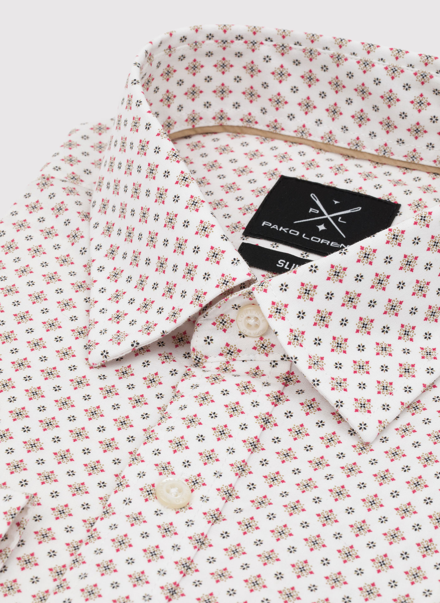 Biała koszula w mikrowzór - Pako Lorente