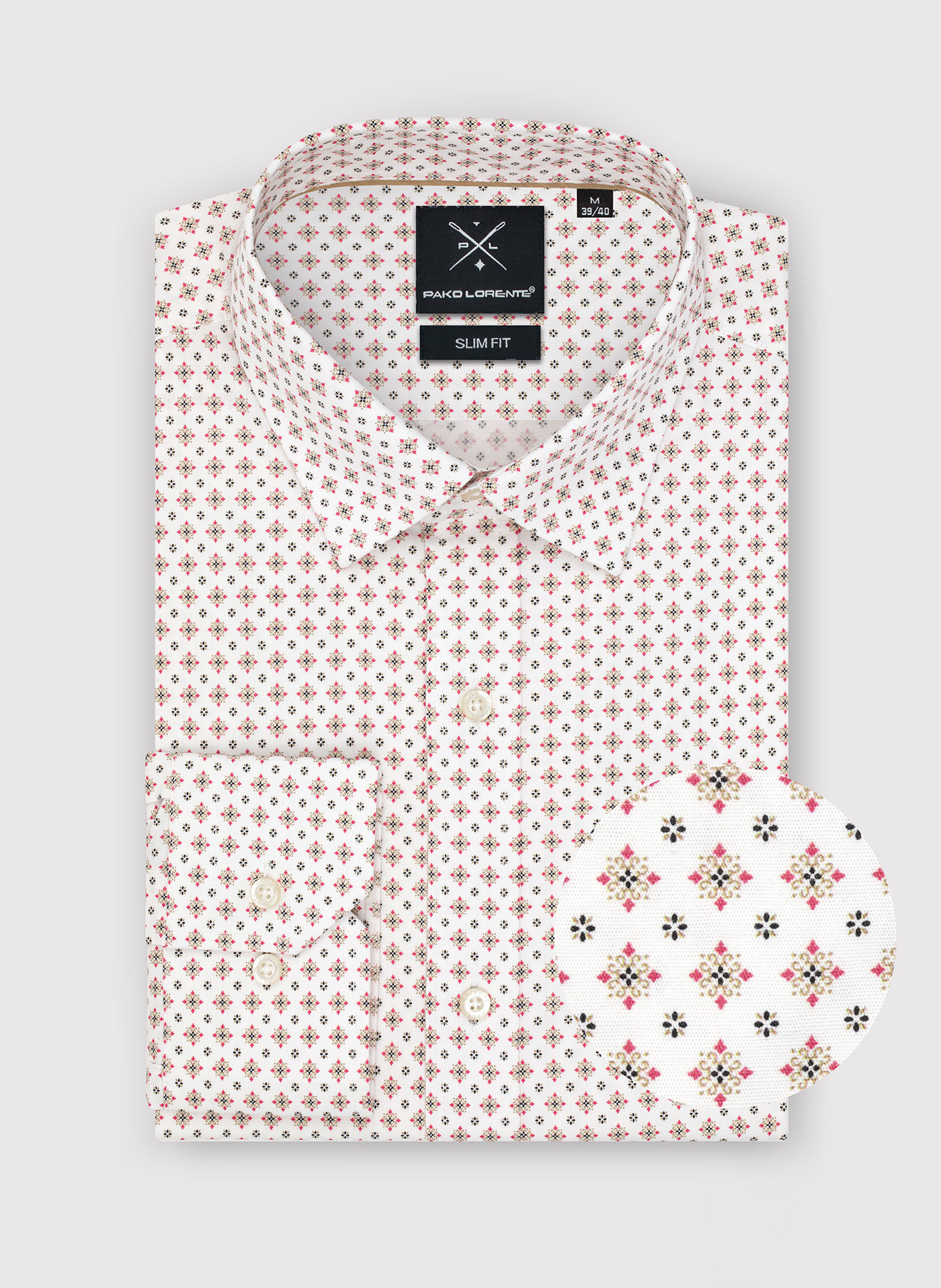 Biała koszula w mikrowzór - Pako Lorente