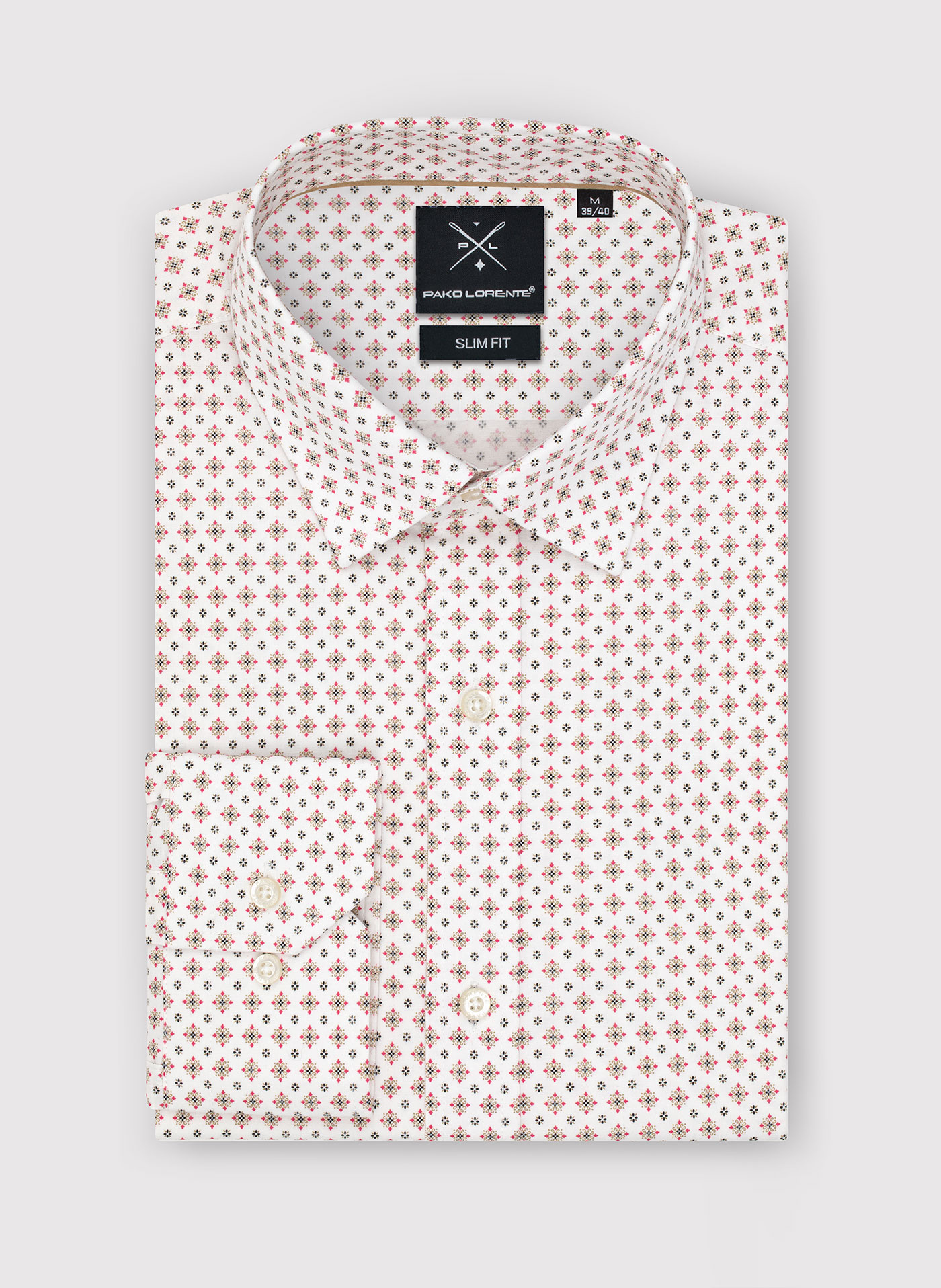 Biała koszula w mikrowzór - Pako Lorente