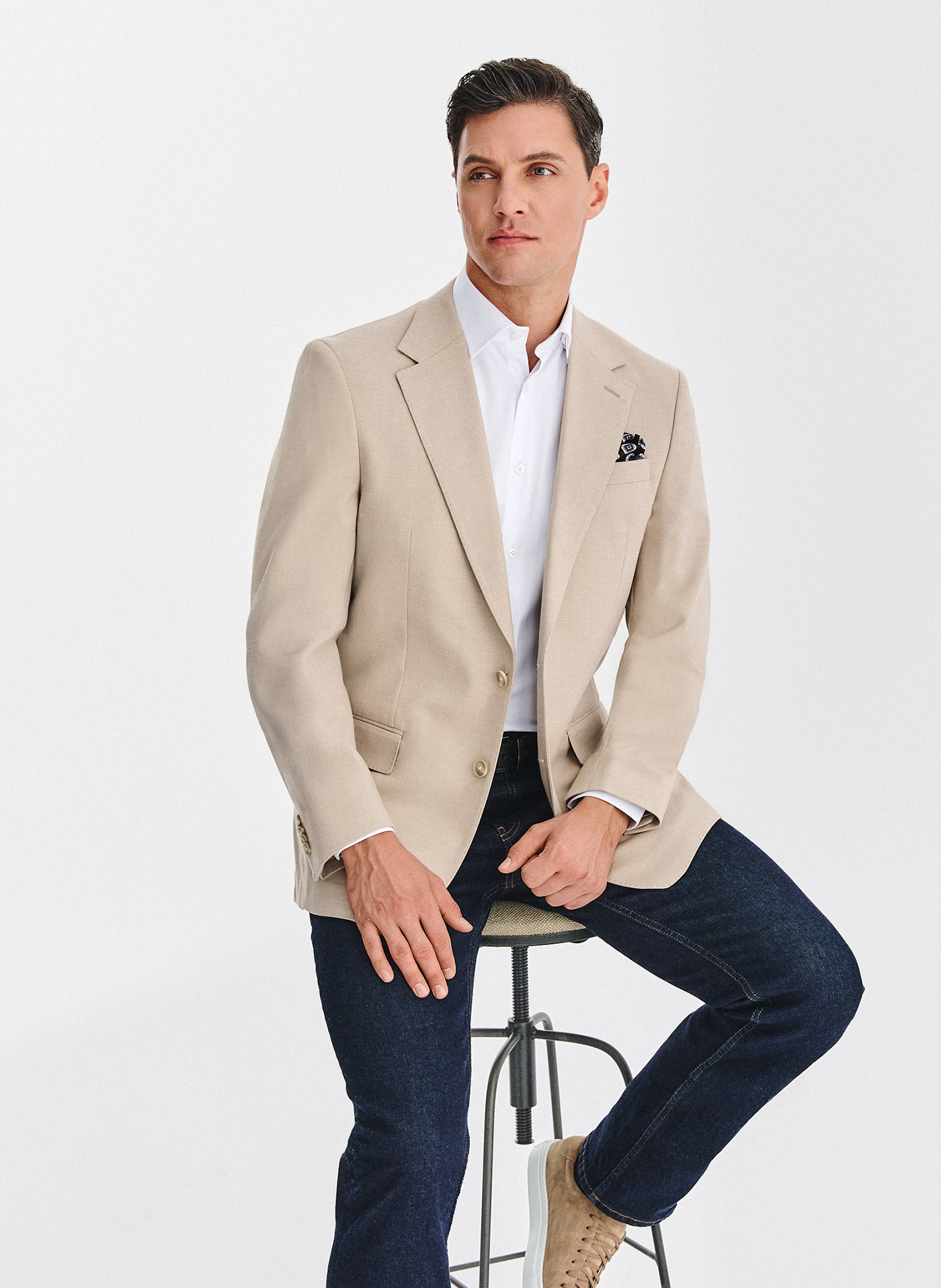 Beżowa marynarka męska - Pako Lorente