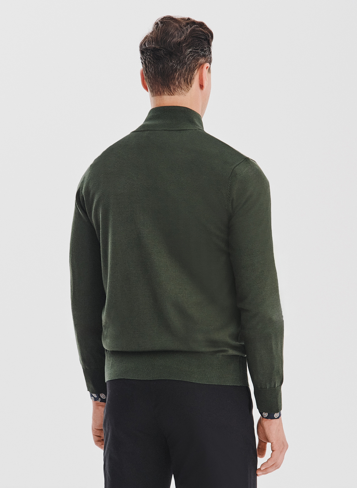 PAKO LORENTE - Zielony rozpinany sweter męski - Pako Lorente