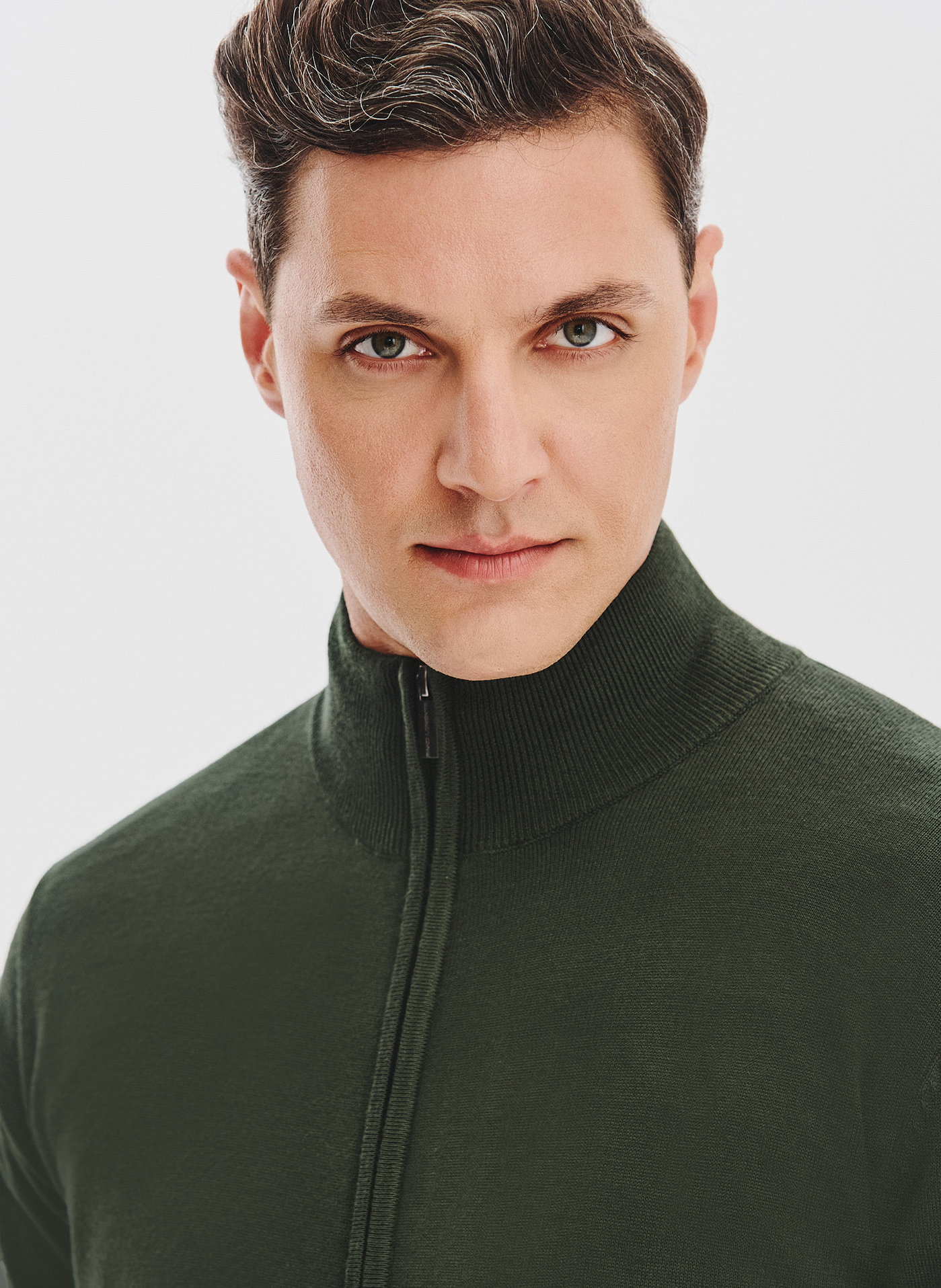 PAKO LORENTE - Zielony rozpinany sweter męski - Pako Lorente