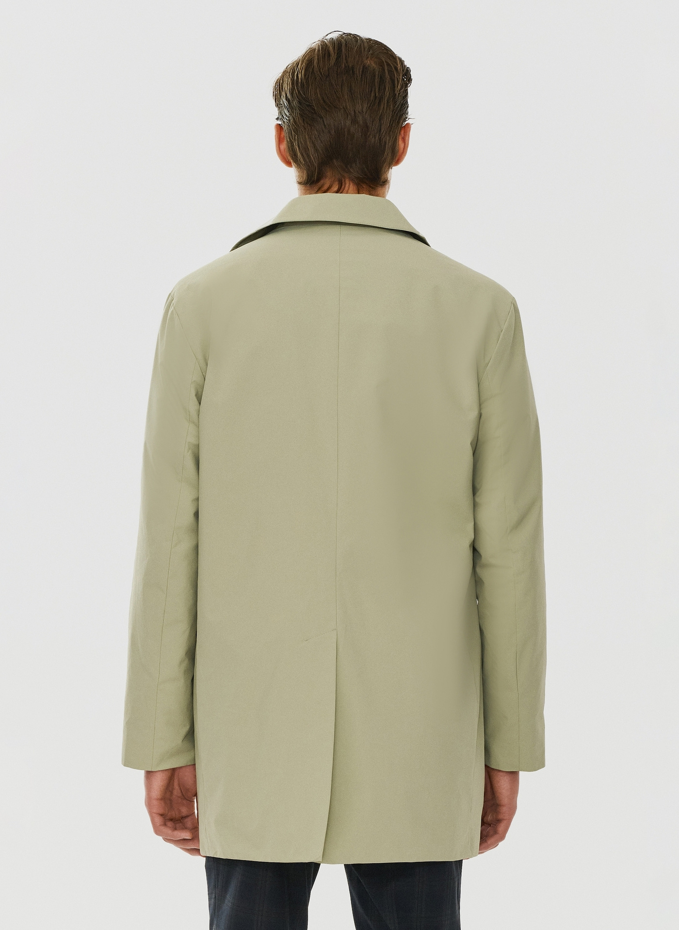 Beżowy klasyczny płaszcz męski P24SF-7X-002-E-0 - Pako Lorente - Pako Lorente