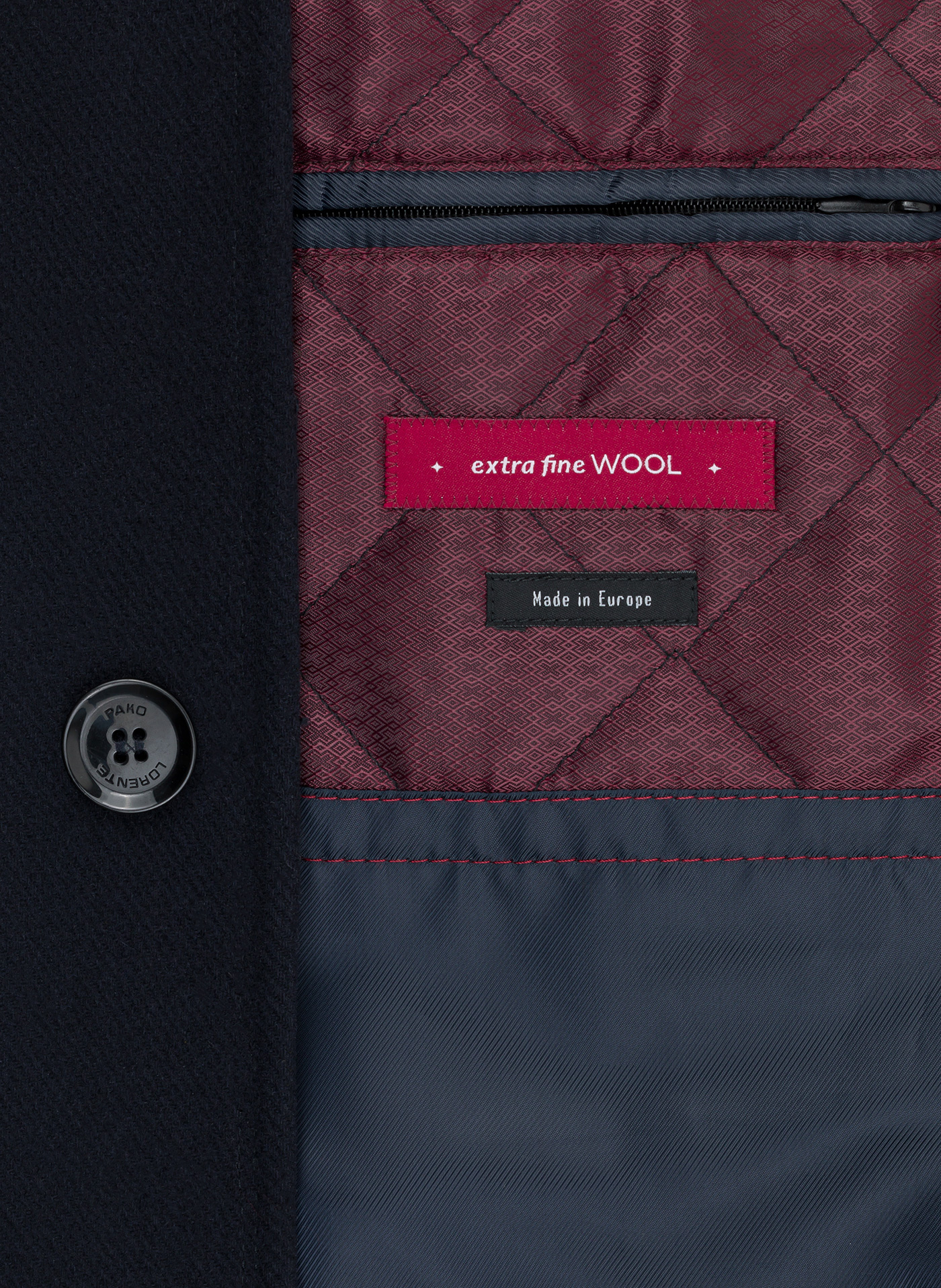 Granatowy płaszcz męski z podwójnym kołnierzem - Pako Lorente