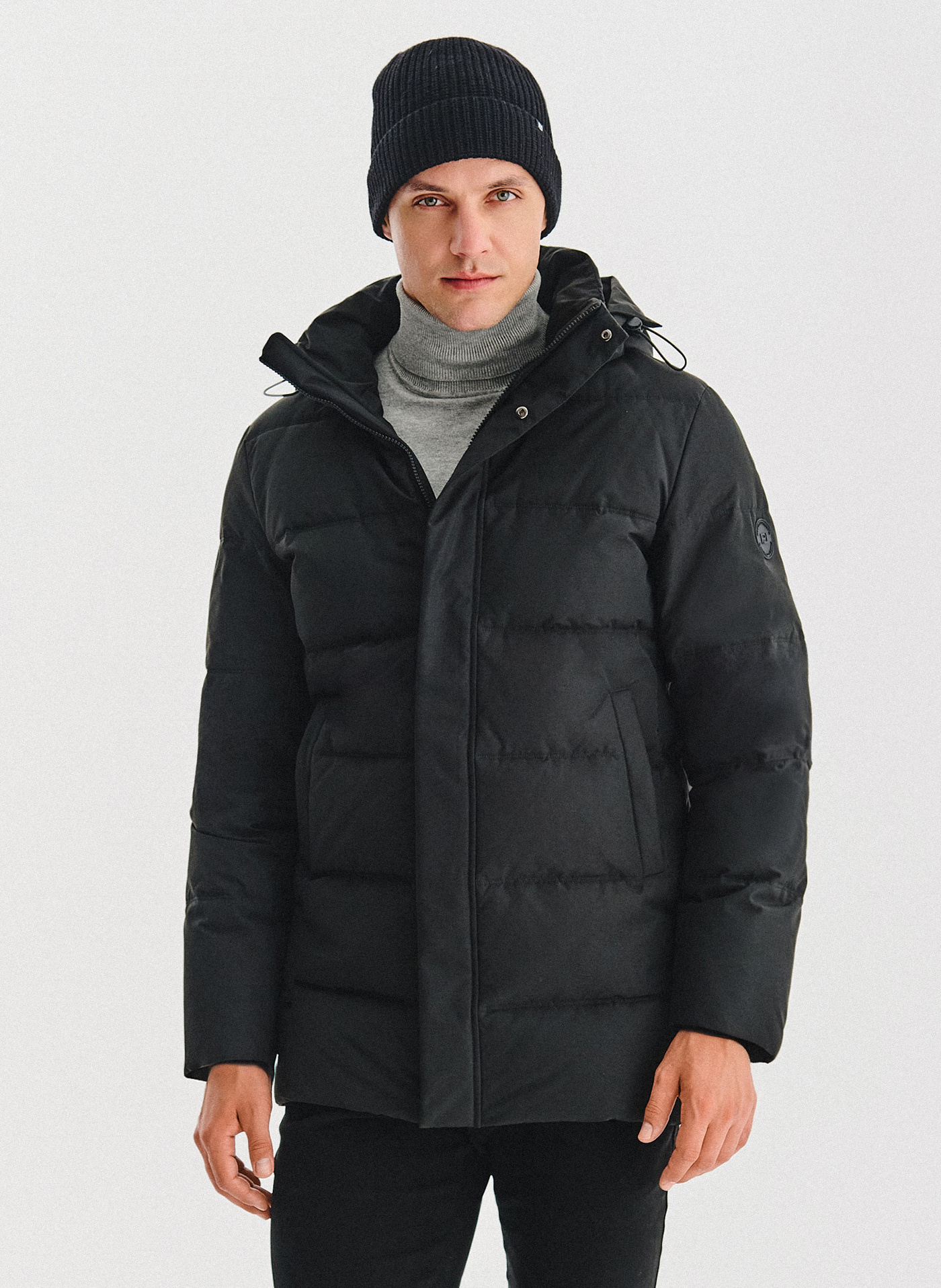 Czarna puchowa kurtka męska - Pako Lorente