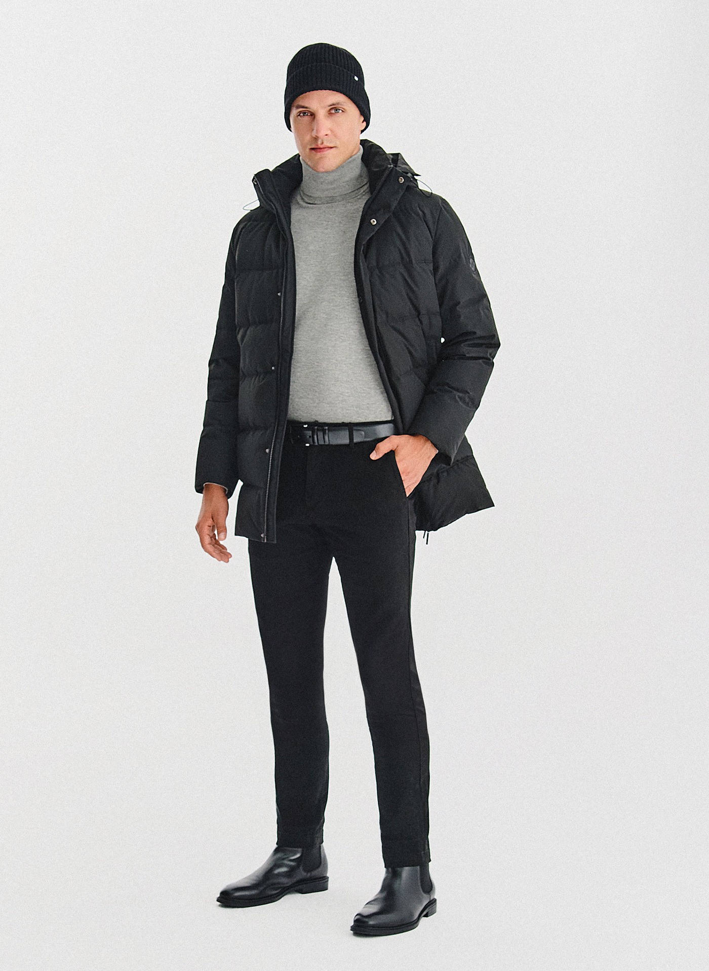 Czarna puchowa kurtka męska - Pako Lorente