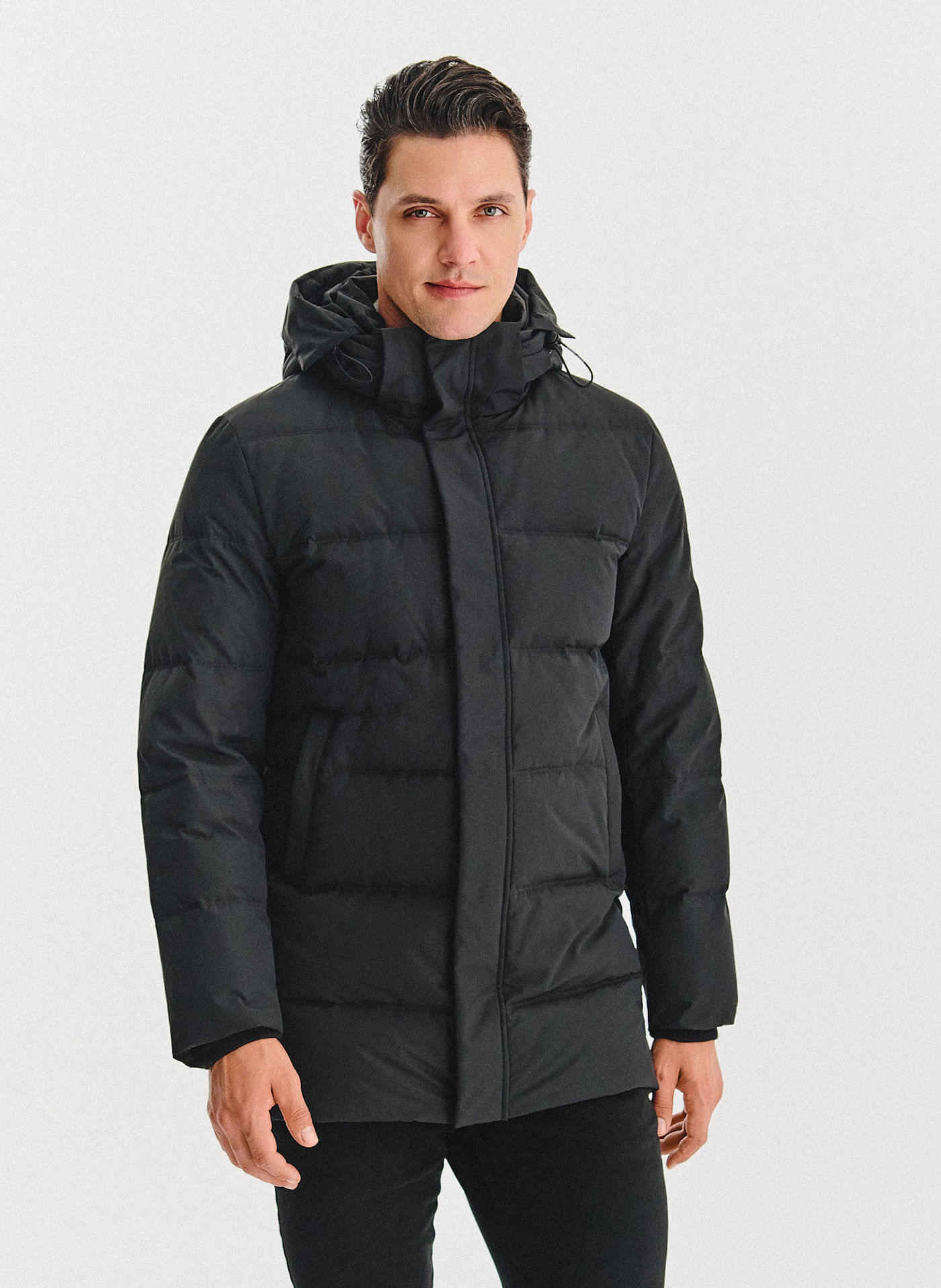 Czarna puchowa kurtka męska - Pako Lorente