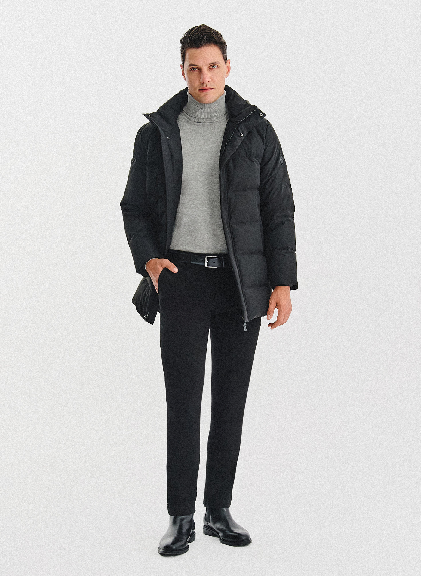 Czarna puchowa kurtka męska - Pako Lorente