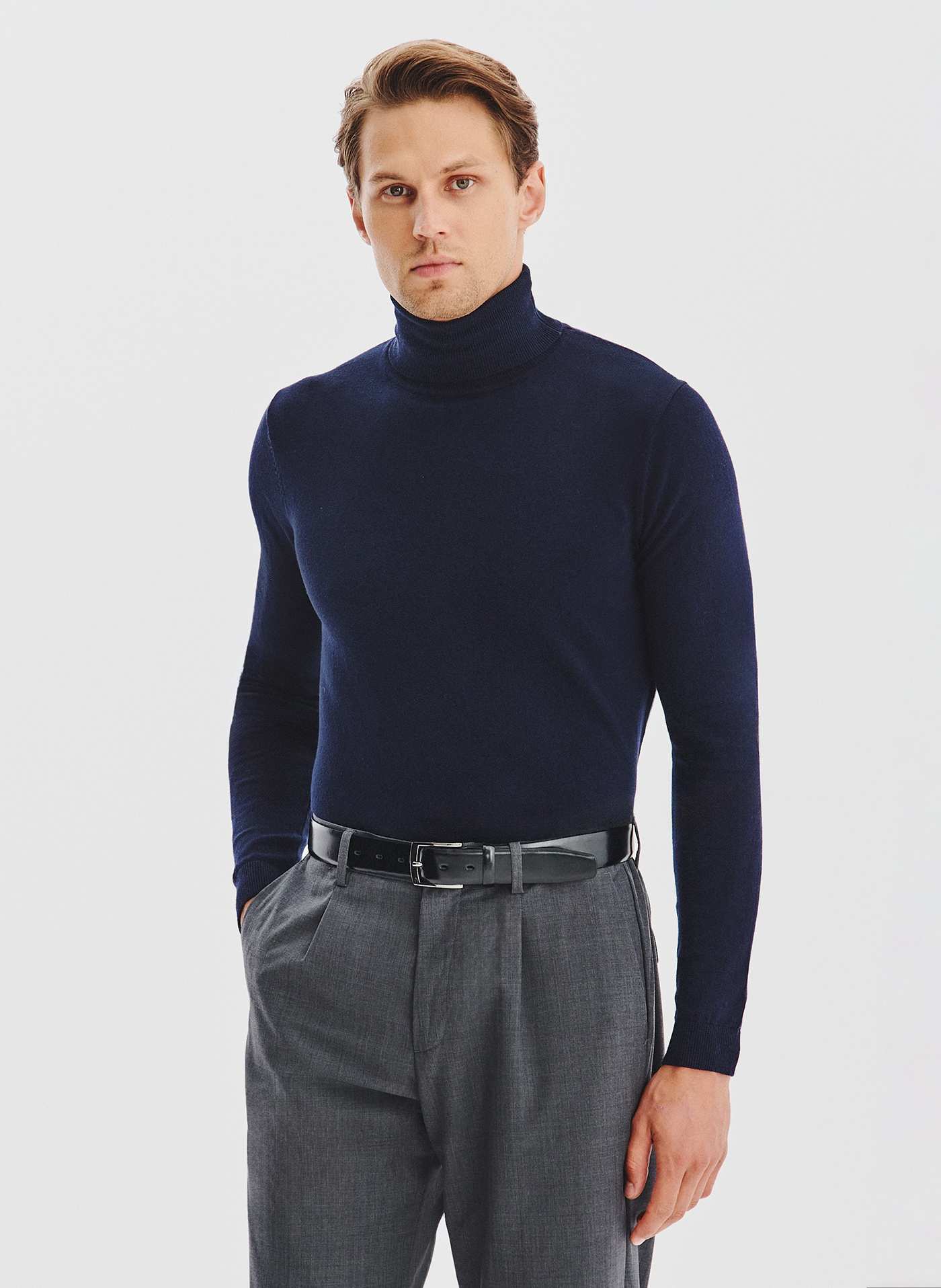 PAKO LORENTE - Granatowy gładki golf męski - Pako Lorente