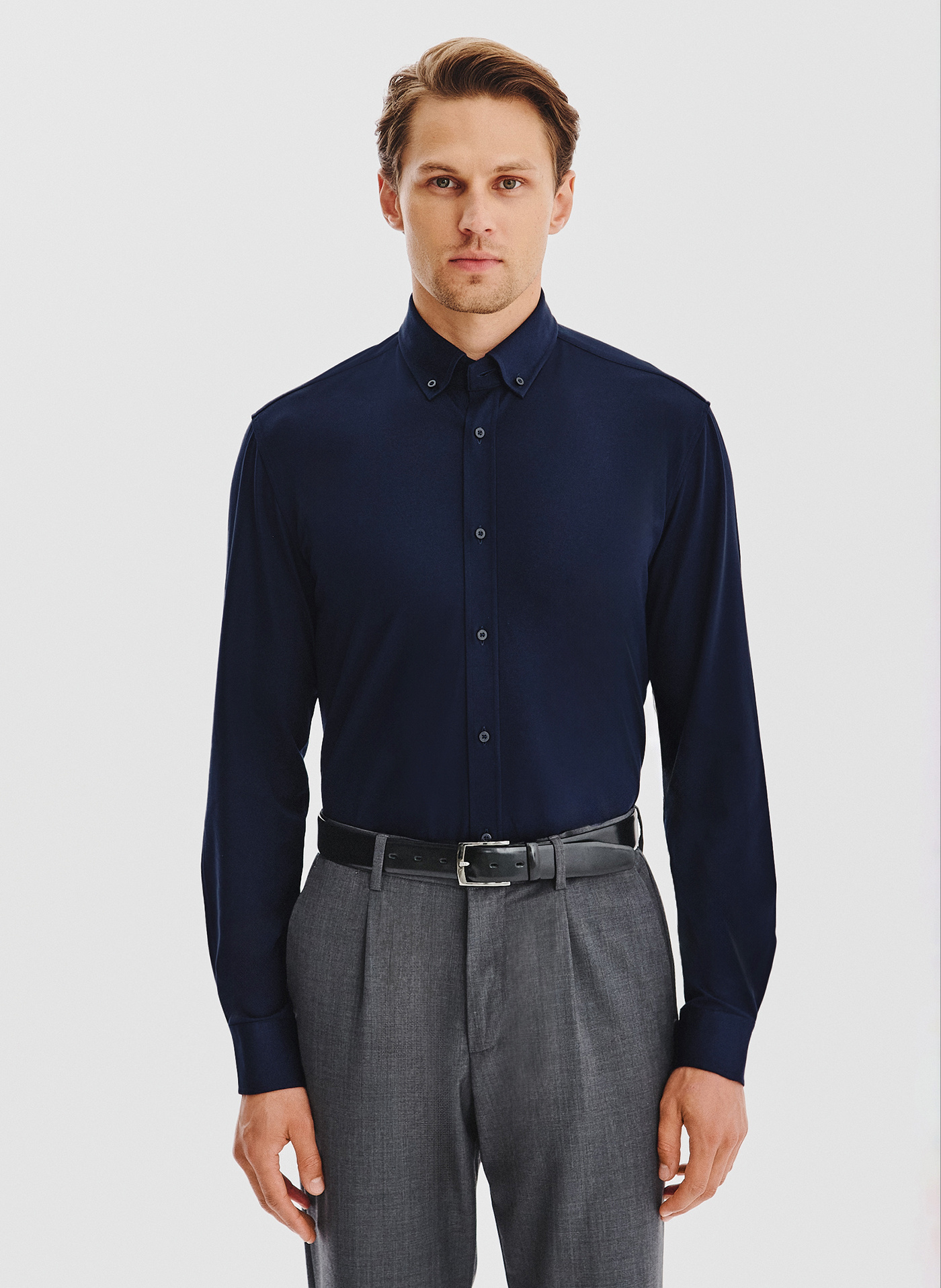 Granatowa koszula z bawełną - Pako Lorente