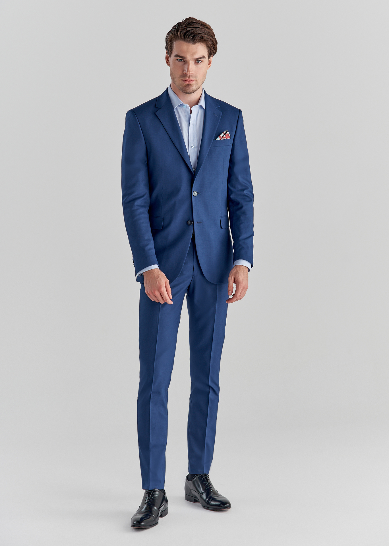 Granatowe spodnie garniturowe P22SF-6G-019-G-S - Pako Lorente