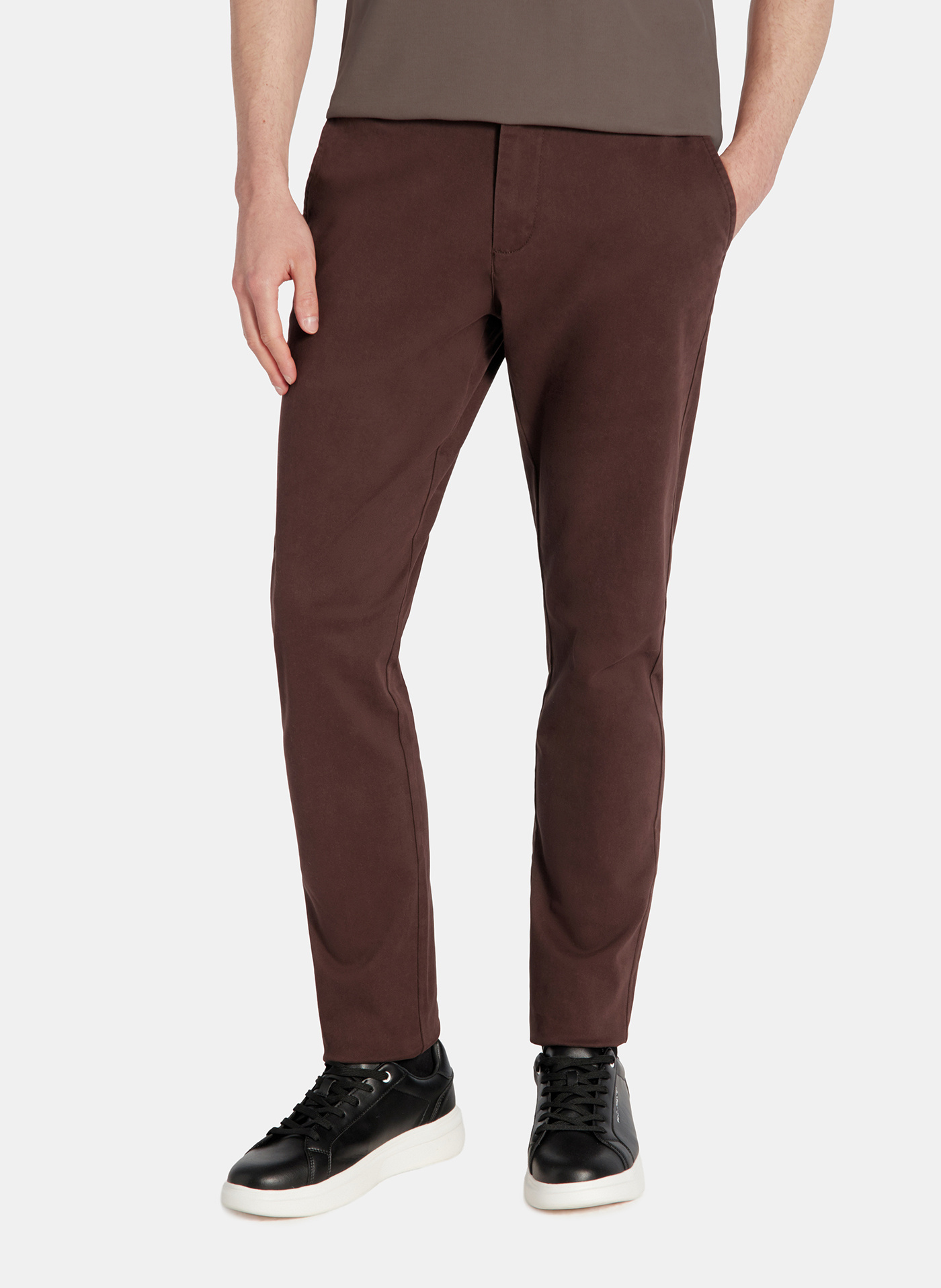 PAKO LORENTE - Brązowe spodnie chino z bawełną - Pako Lorente