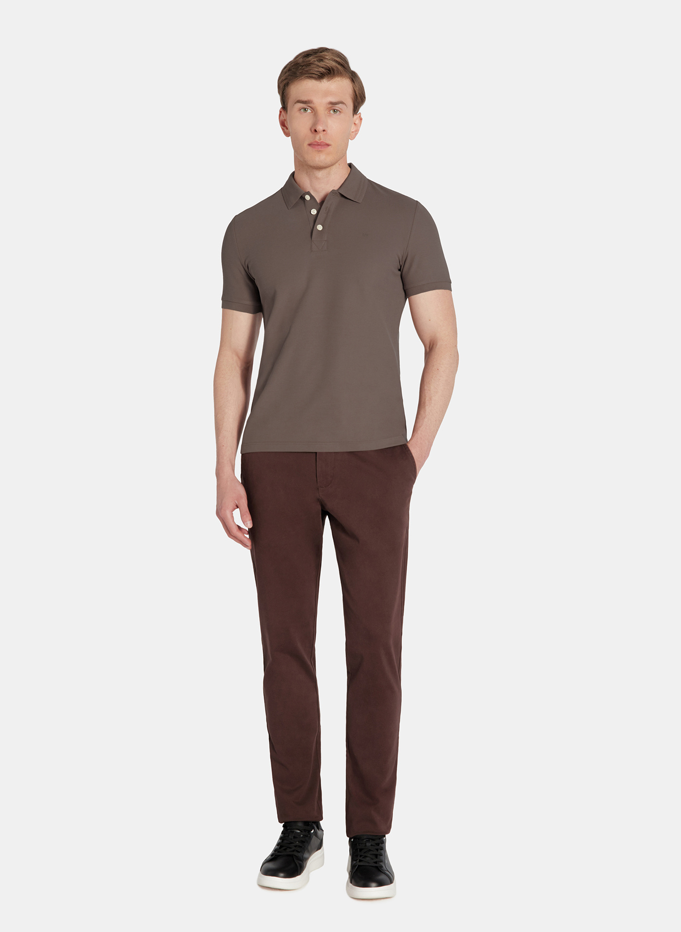 PAKO LORENTE - Brązowe spodnie chino z bawełną - Pako Lorente