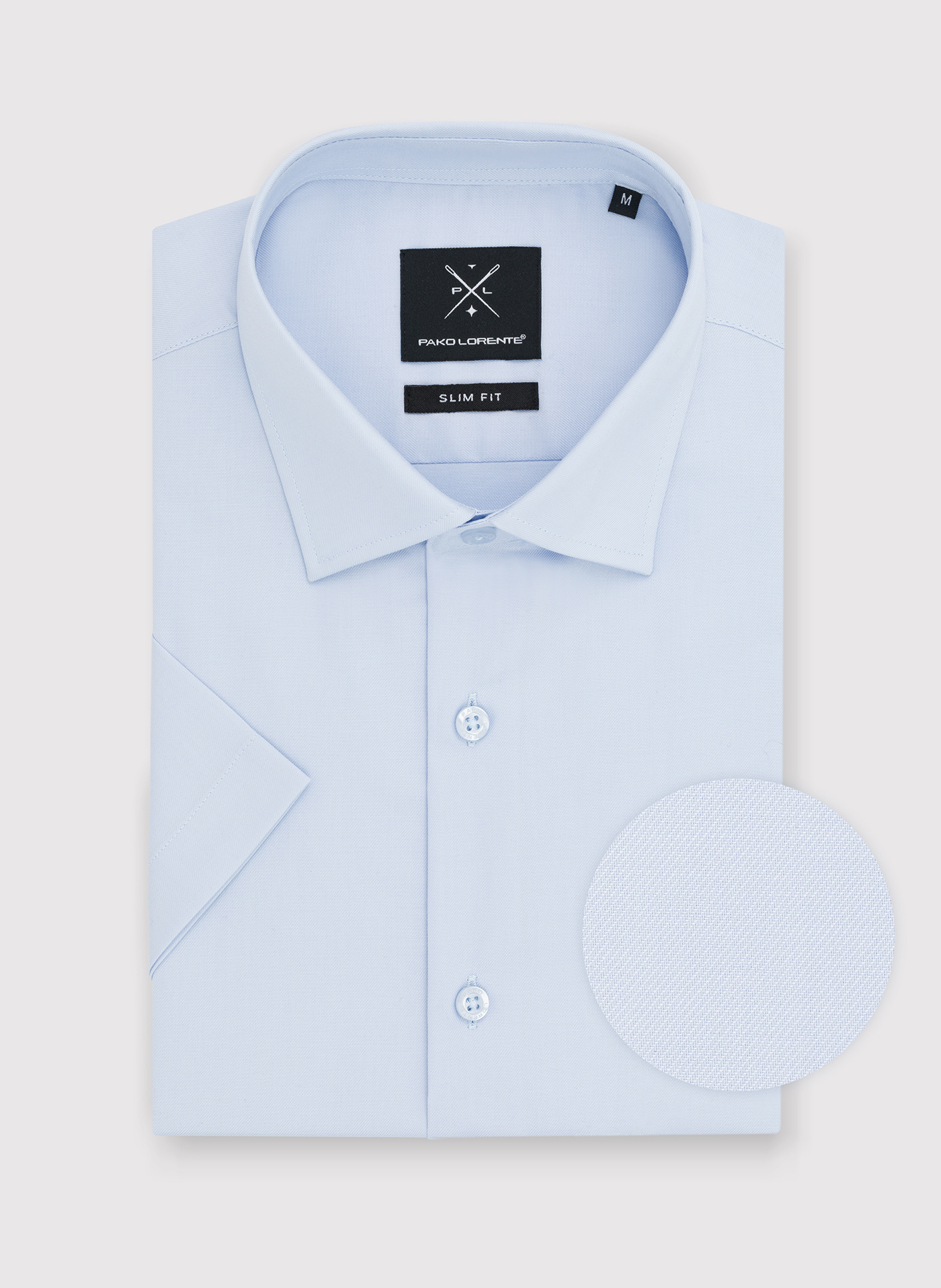Niebieska koszula męska z krótkim rękawem - Pako Lorente