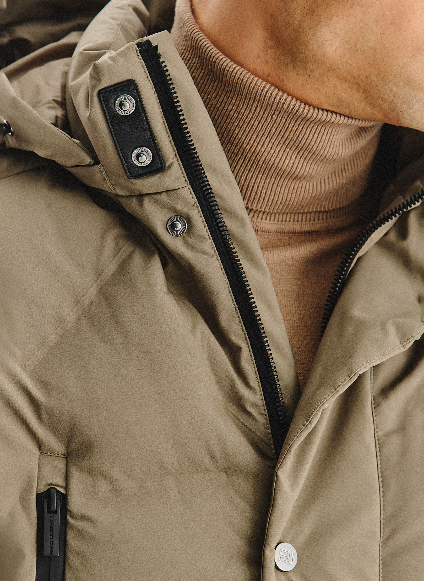 Beżowa kurtka męska na zimę - Pako Lorente