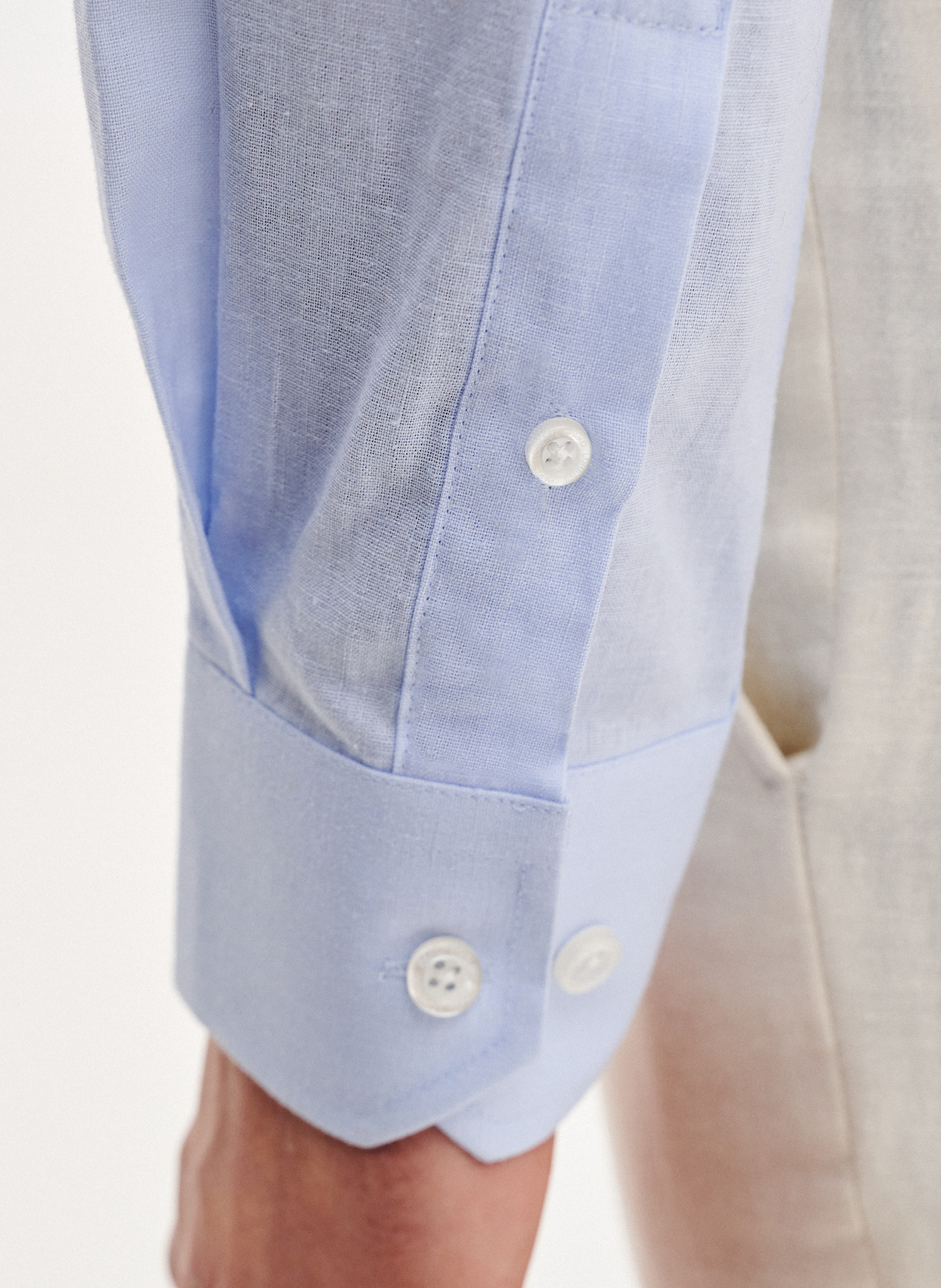 PAKO LORENTE - Niebieska koszula męska z lnu i bawełny - Pako Lorente