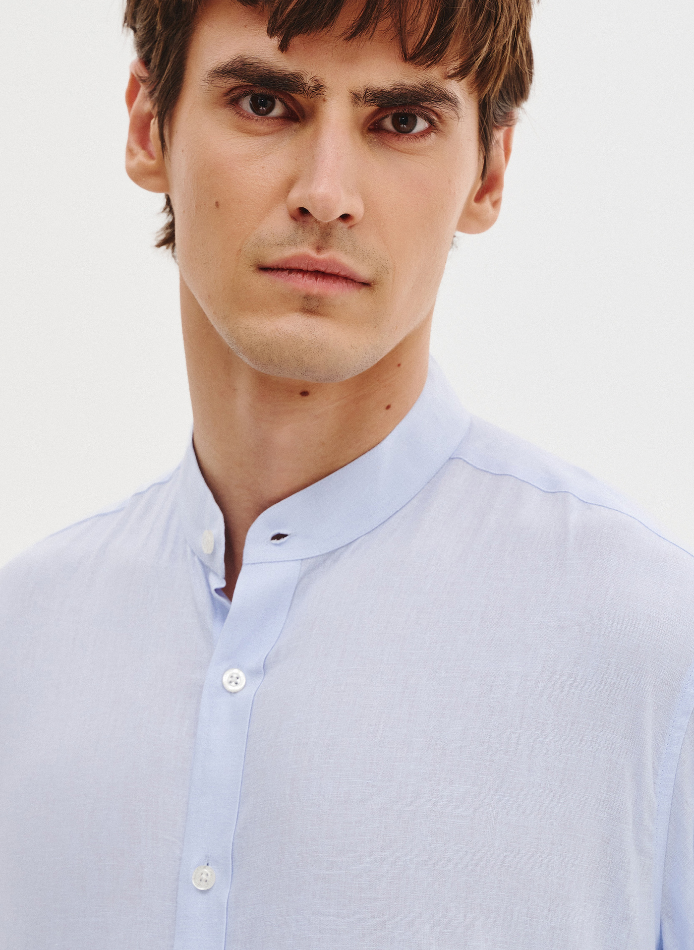 PAKO LORENTE - Niebieska koszula męska z lnu i bawełny - Pako Lorente