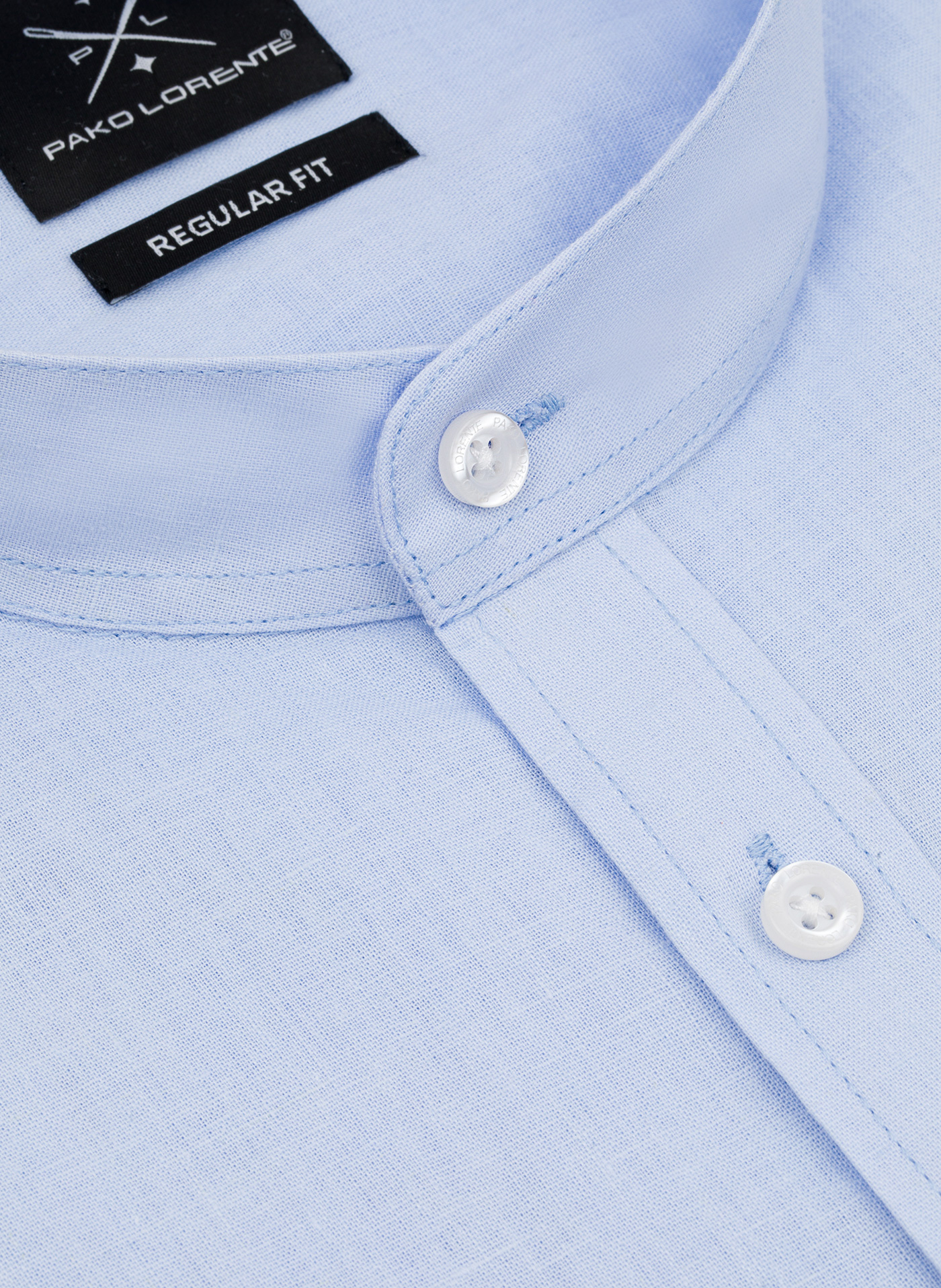 PAKO LORENTE - Niebieska koszula męska z lnu i bawełny - Pako Lorente