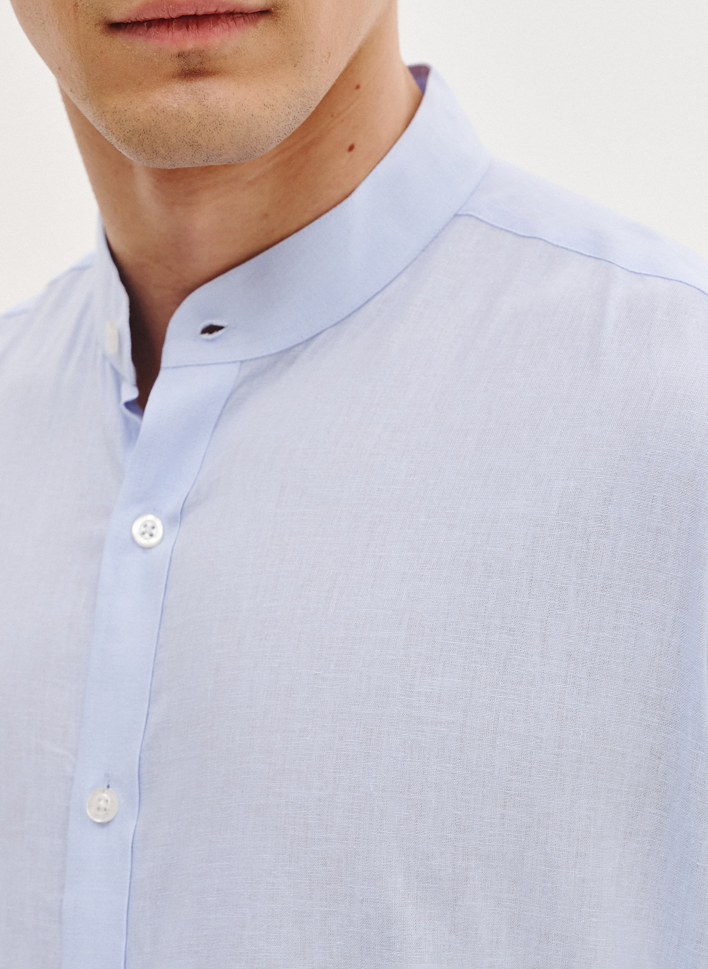 PAKO LORENTE - Niebieska koszula męska z lnu i bawełny - Pako Lorente